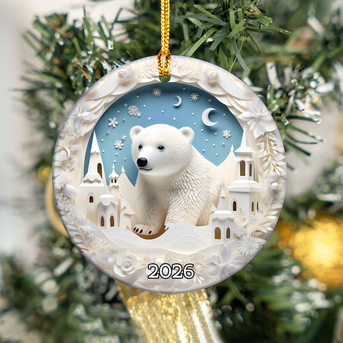 Cute Polar Bear Christmas Ornament, Arctic Winter Animal Decor, Christmas Tree Keepsake, Holiday Gift 2026, Seasonal Keepsake, Christmas Gift Idea