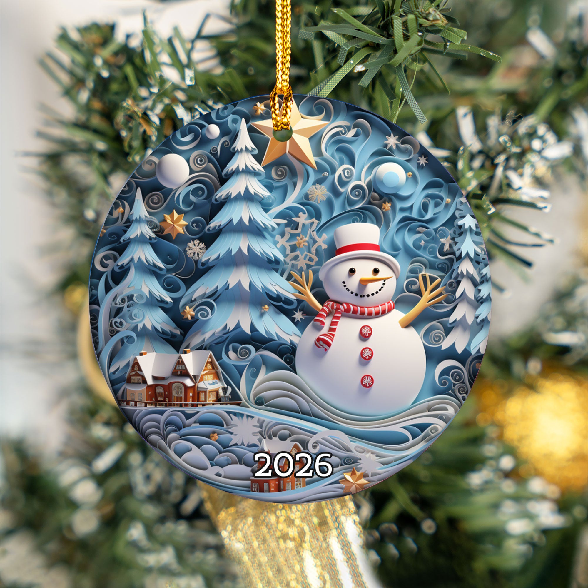 Snowman Christmas Ornament 2026, Winter Tree Decoration, Holiday Keepsake Gift, Christmas Decor