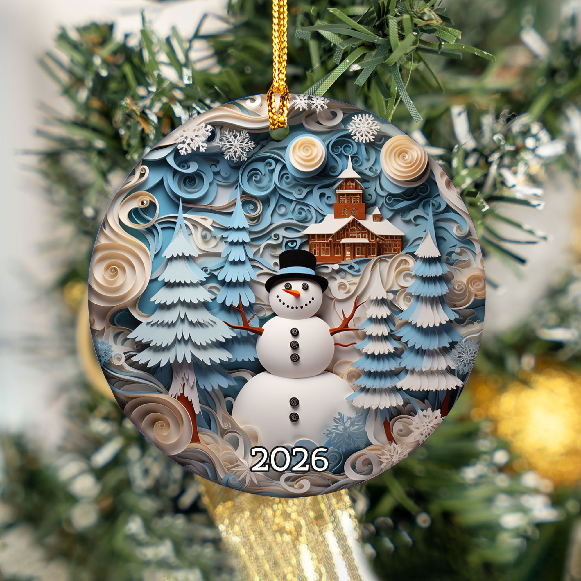 Snowman Ornament, Christmas Tree Ornament, Holiday Decoration, Christmas Keepsake Gift