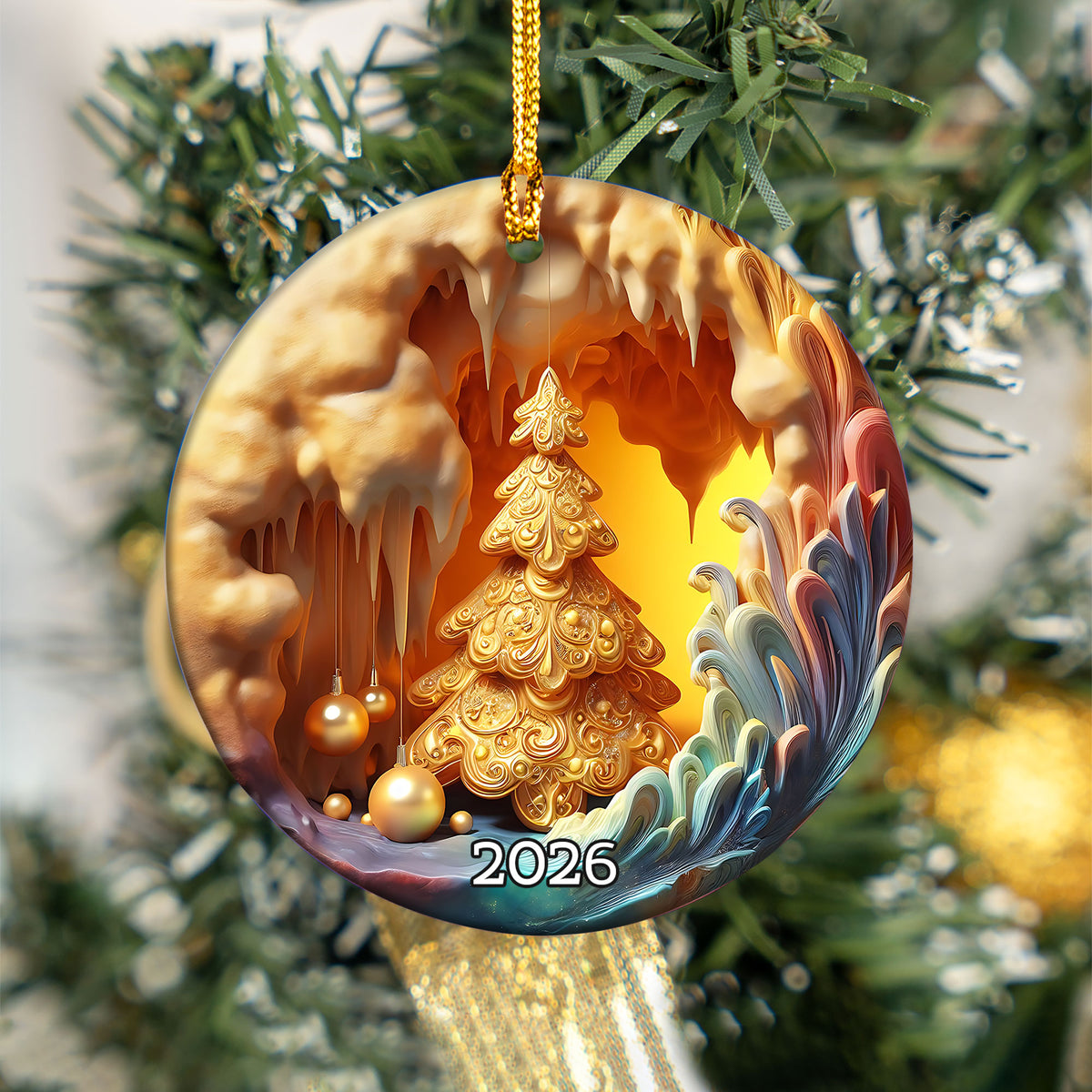Elegant Xmas Tree Ornament, 2026 Christmas Decoration, Holiday Gift for Family, Holiday Ornament