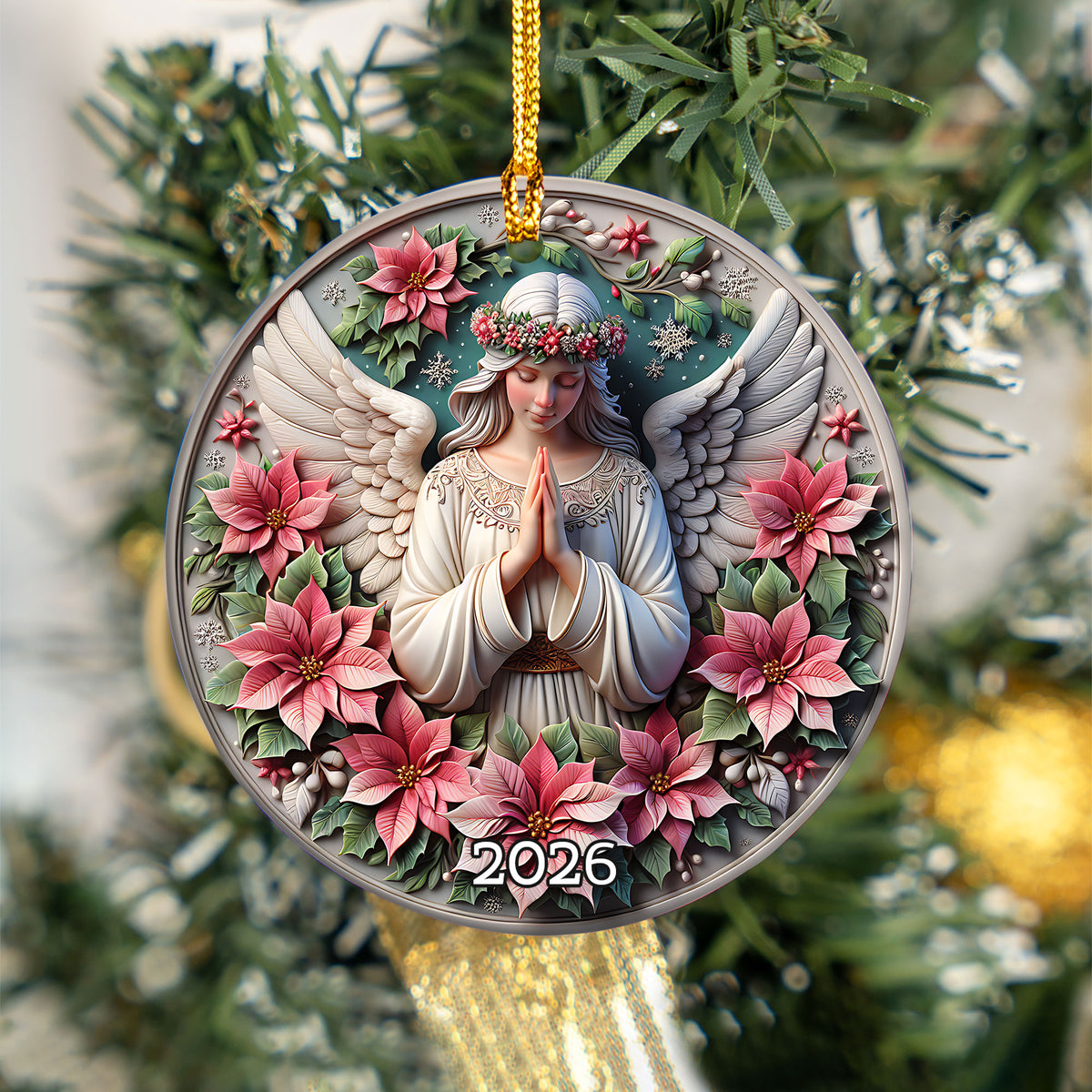 Christmas Angel Ornament, Praying Angel Ornament, Christian Christmas Decor, Religious Tree Ornament, Christmas Gift Idea