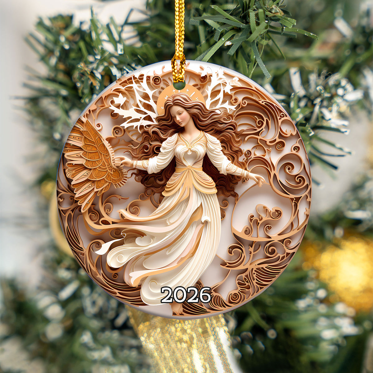 Celestial Angel Keepsake Gift, Christmas Ornament 2026, Christmas Tree Decor, Holiday Ornament, Winter Keepsake, Seasonal Gift