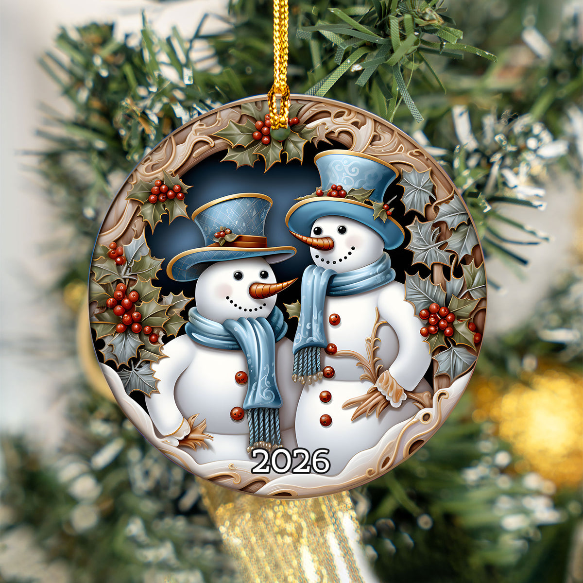 Snowman Christmas Ornament 2026, Winter Wonderland Ornament, Snowman Tree Decoration, Holiday Keepsake