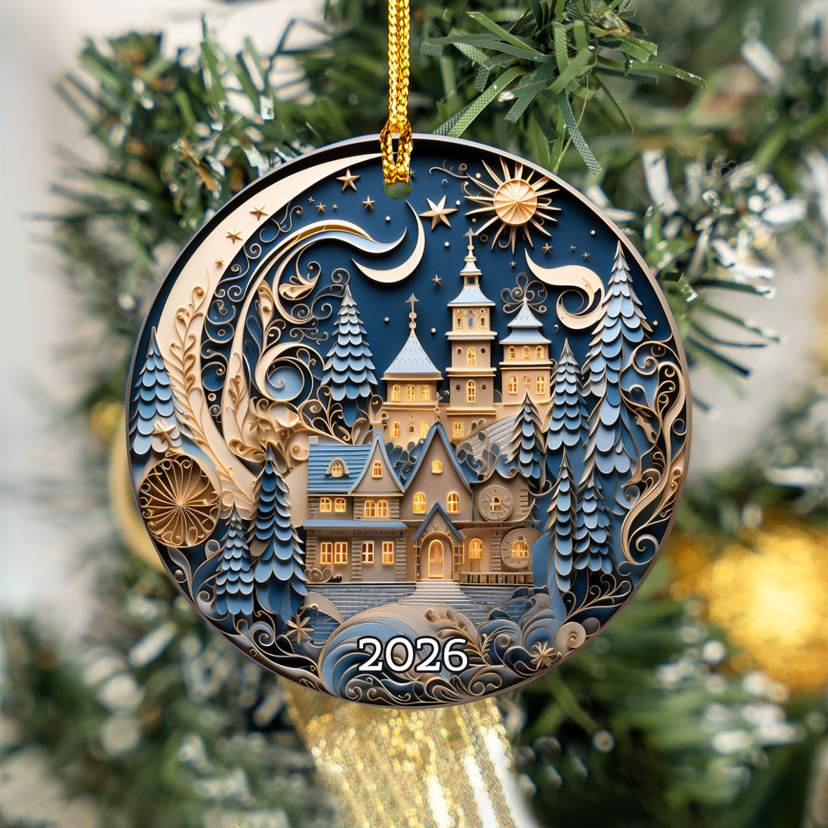 Christmas Ornament, Charming Christmas Village Ornament, Holiday Gift, Winter Keepsake, Xmas Tree Decoration