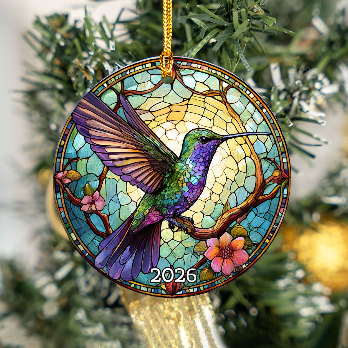 Christmas Ornament 2026, Hummingbird Ornament, Colorful Bird Keepsake Gift, Holiday Decor, Xmas Tree Decoration, Nature Lover Gift