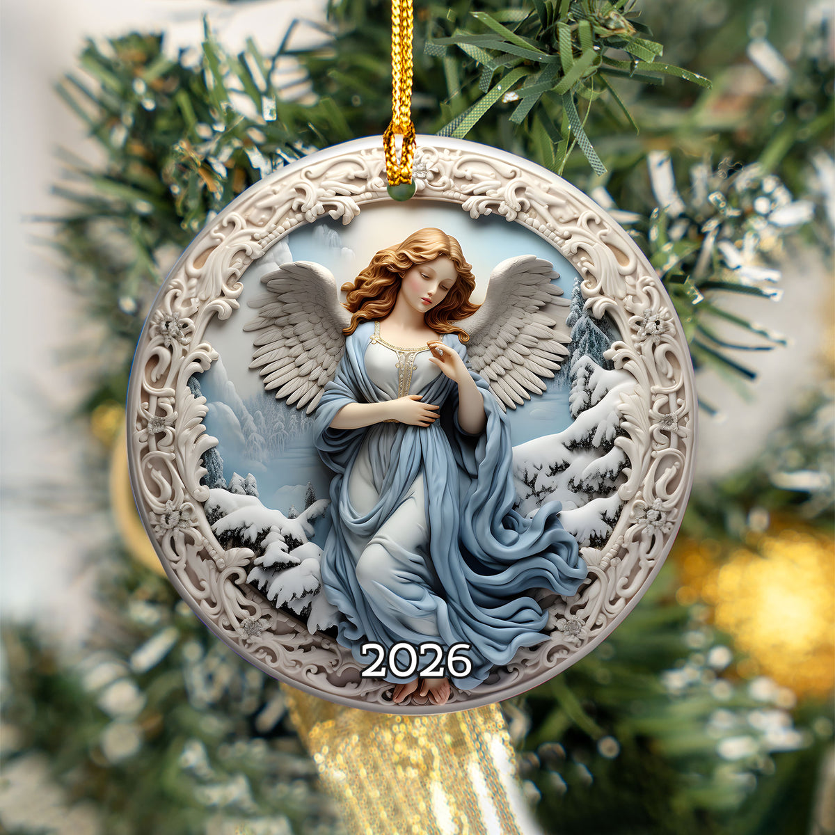 Religious Christmas Ornament, Angel Prayer Ornament, Christian Holiday Decor, 2026 Christmas Ornament