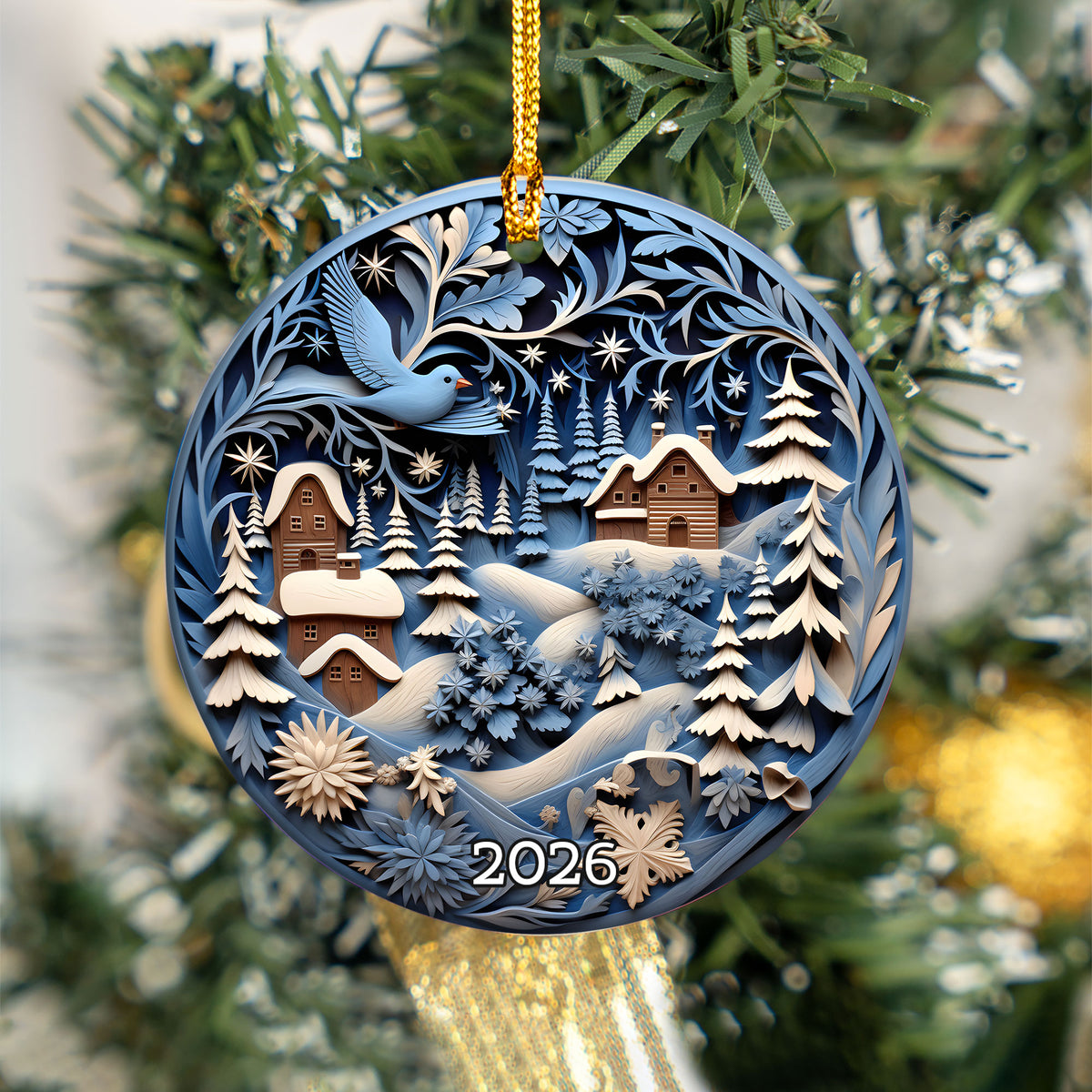 Christmas Ornament 2026, Charming Christmas Village Ornament, Holiday Gift, Winter Keepsake, Xmas Tree Decoration