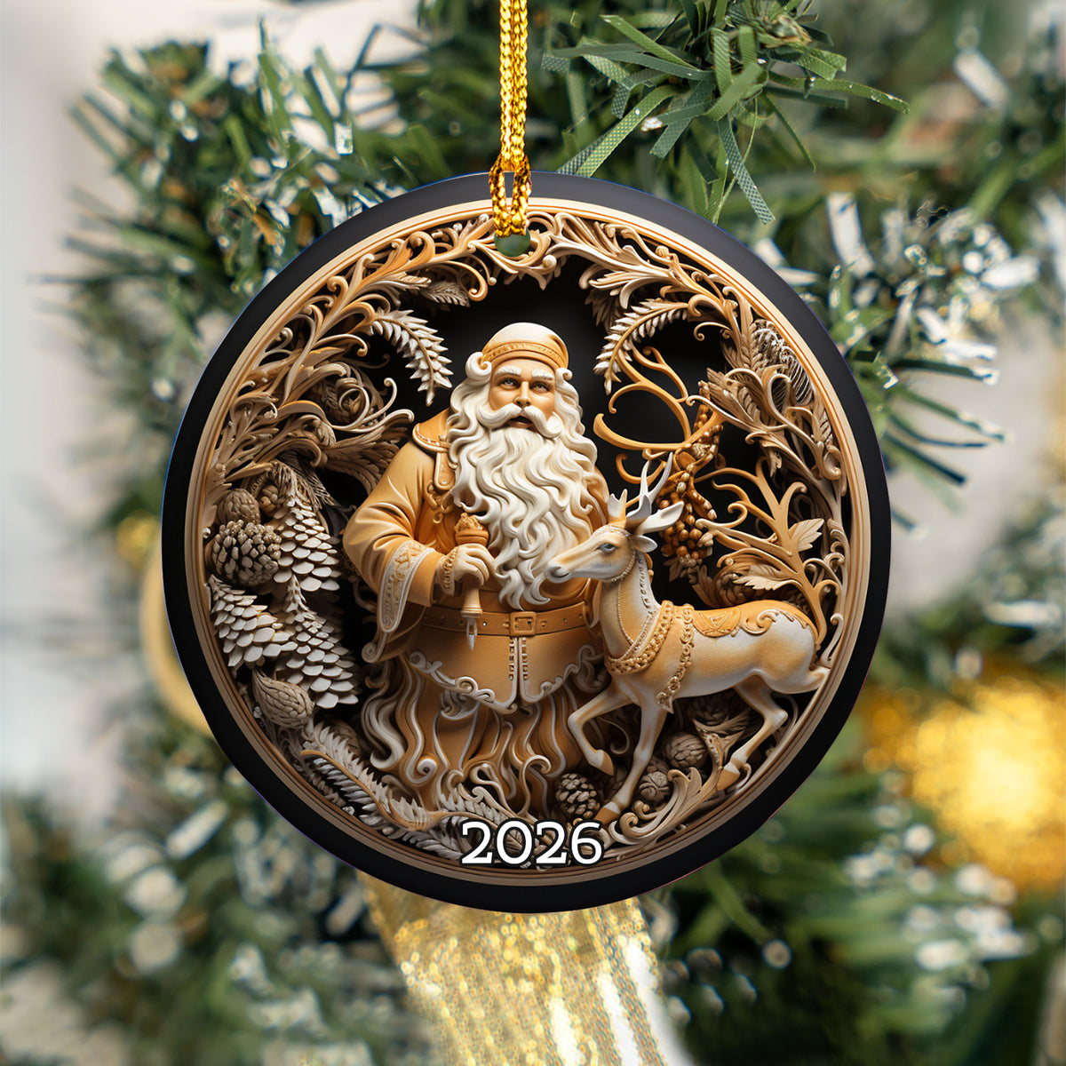 Old World Santa Ornament, Vintage Christmas Decor, Santa Claus Tree Ornament, Holiday Keepsake, Christmas Gift