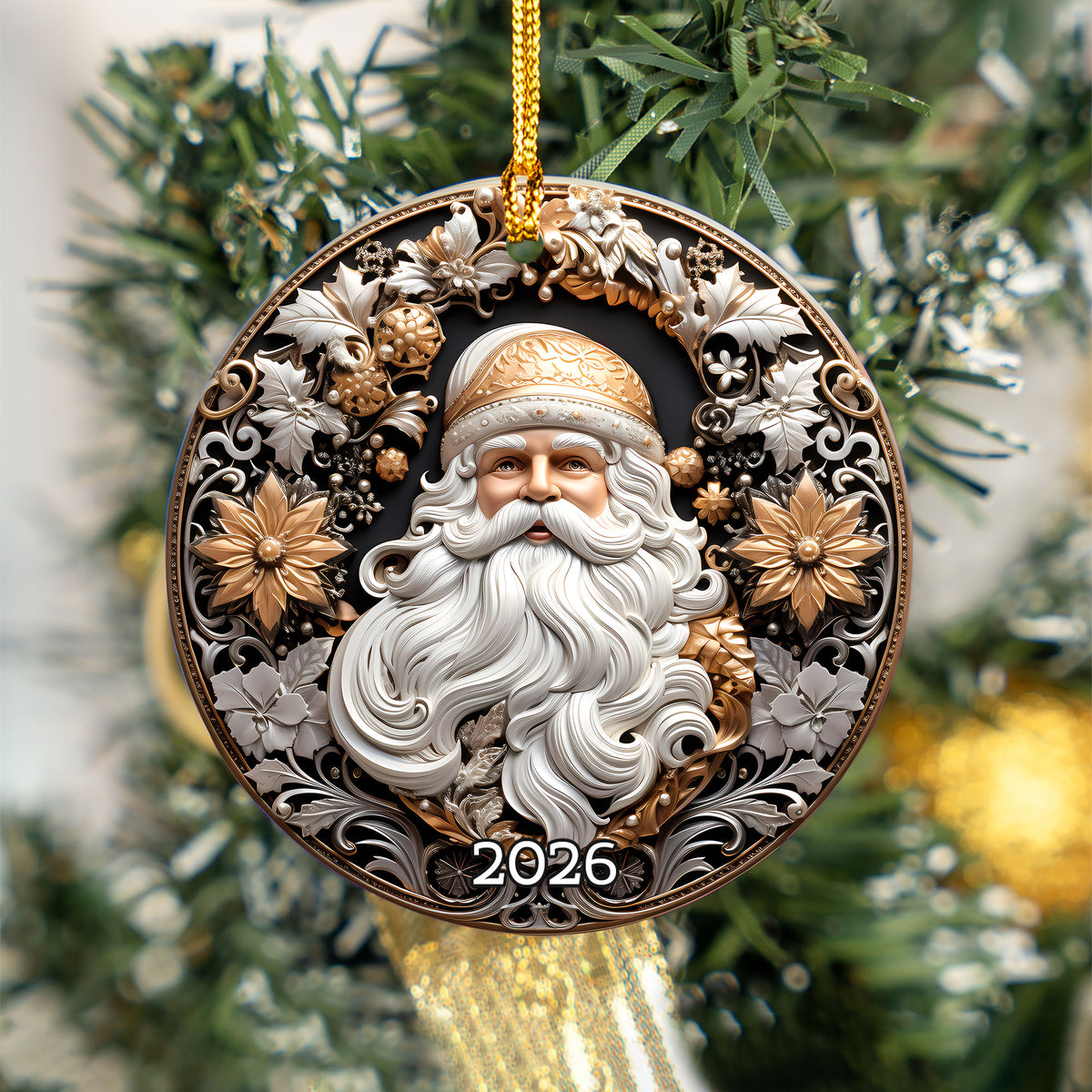 Santa Claus Christmas Ornament 2026, Vintage Santa Keepsake Ornament, Christmas Tree Decoration