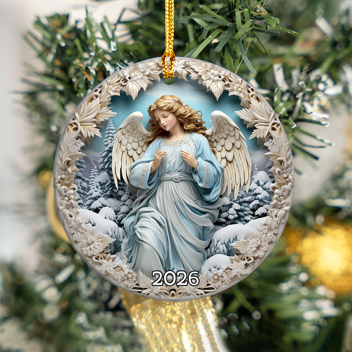 Religious Christmas Ornament, Angel Prayer Ornament, Christian Holiday Decor, 2026 Christmas Ornament