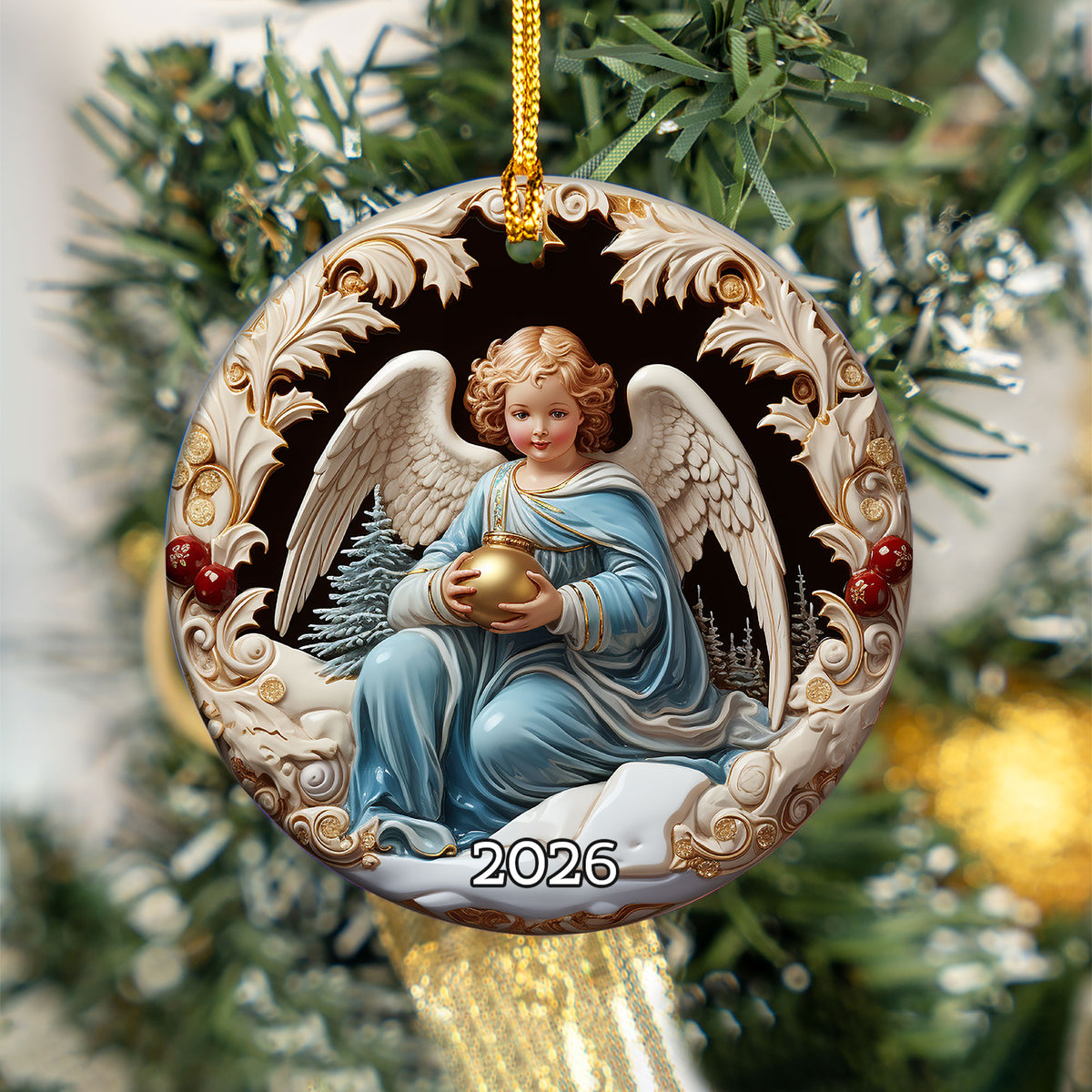 Religious Angel Keepsake Ornament, Christmas Angel Tree Ornament, Christian Christmas Decor 2026