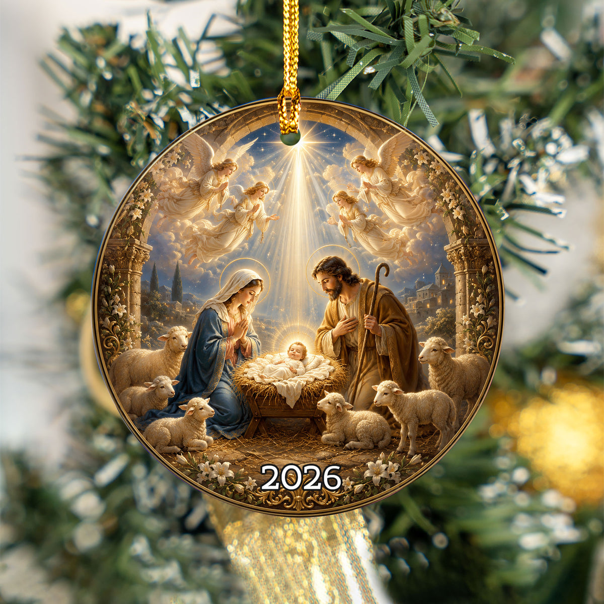 2026 Nativity Scene Christmas Ornament, Christian Christmas Decor, Holy Family Keepsake, Religious Tree Ornament Gift