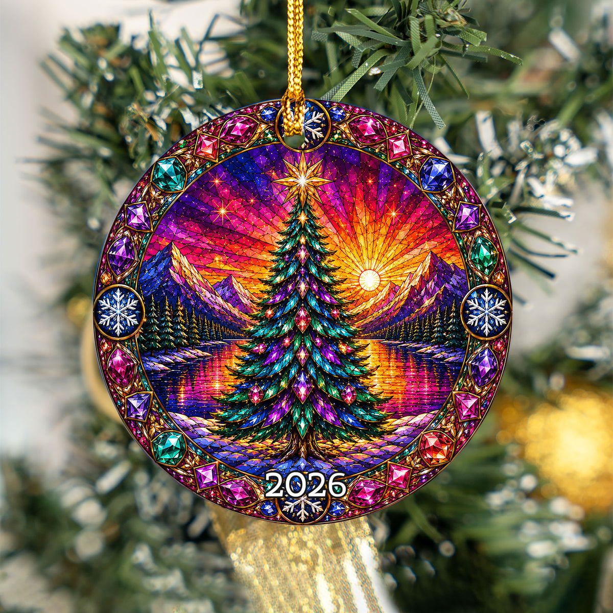 Christmas Tree Decor Ornament 2026, Aurora Winter Landscape, Holiday Christmas Decoration, Tree Keepsake Ornament