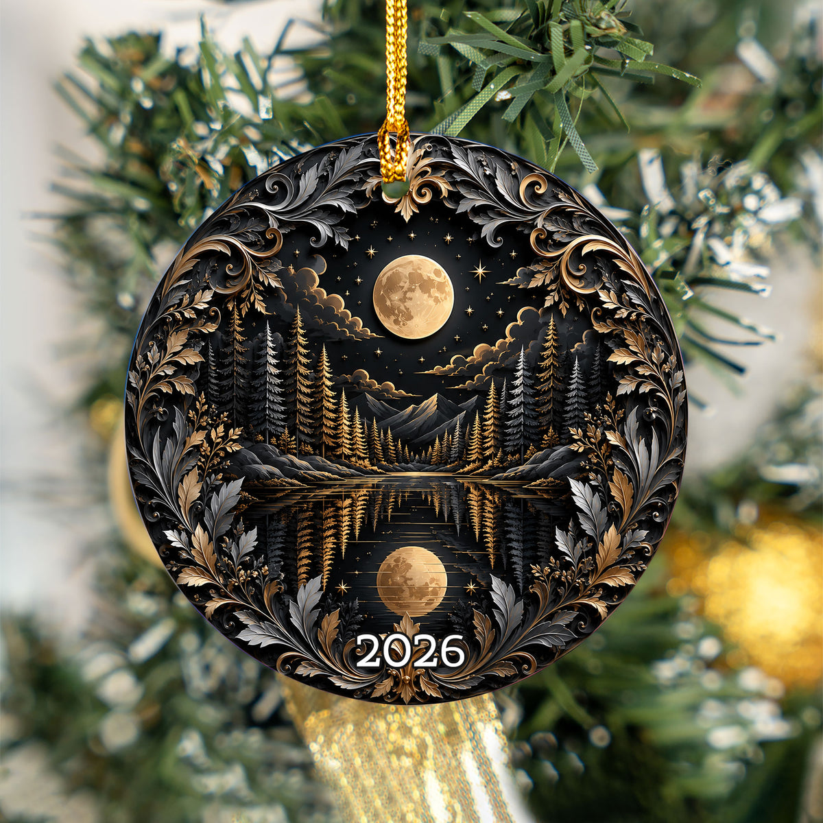 Christmas Ornament 2026, Moon Ornament, Winter Christmas Tree Decoration, Holiday Keepsake, Christian Christmas Gift Idea