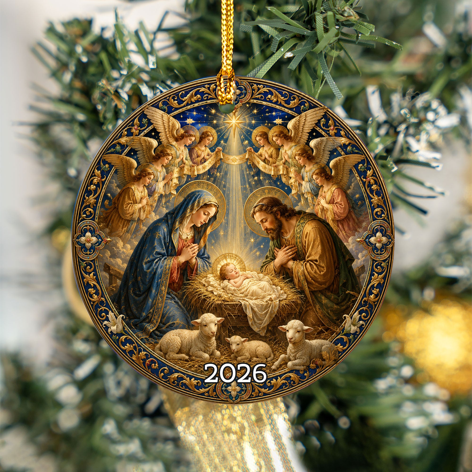 Holy Family Nativity Ornament 2026, Baby Jesus Christmas Ornament, Christian Christmas Tree Decor, Religious Holiday Keepsake Gift for Family