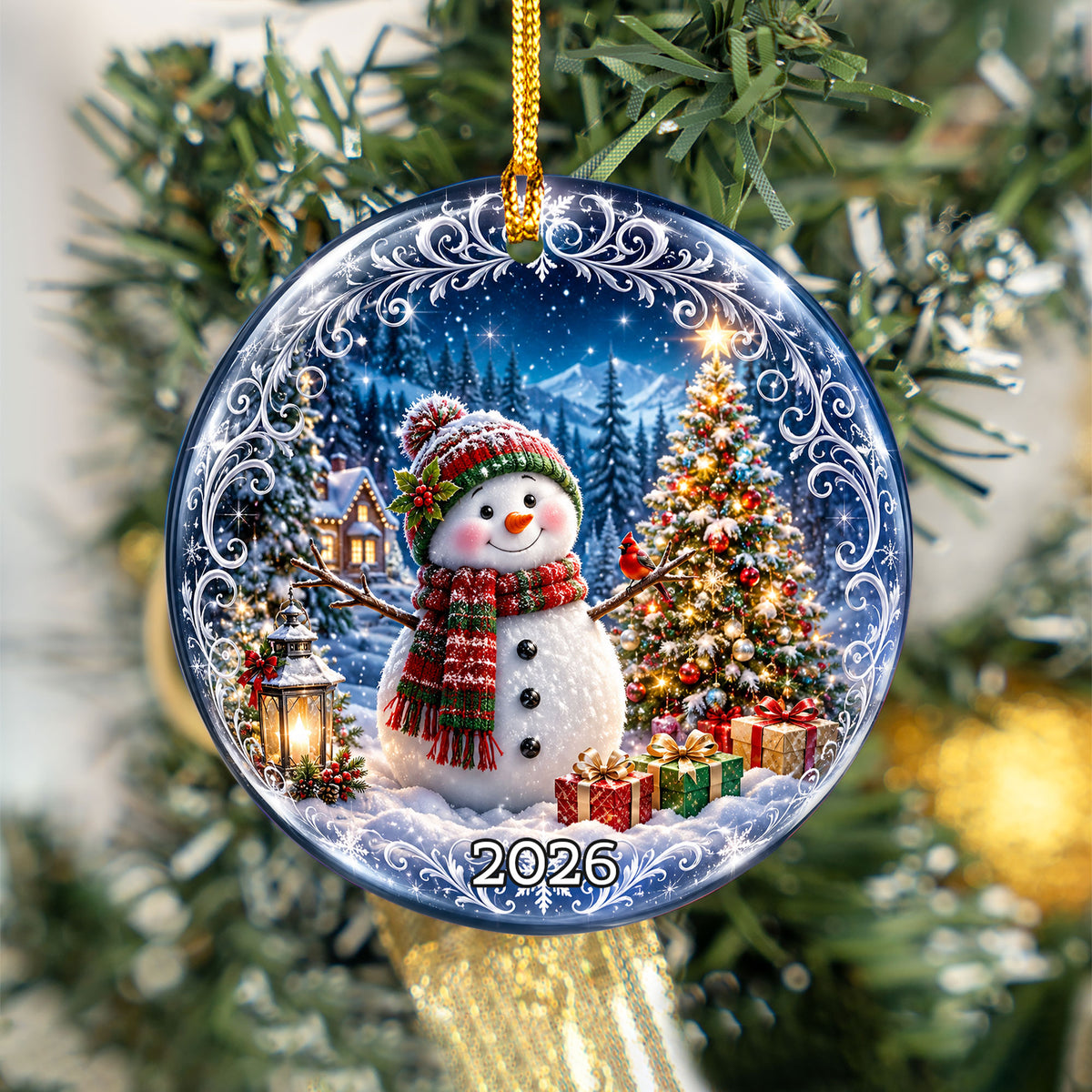 Snowman Holiday Ornament 2026, Christmas Tree Ornament, Winter Christmas Decoration, Keepsake Gift for Family