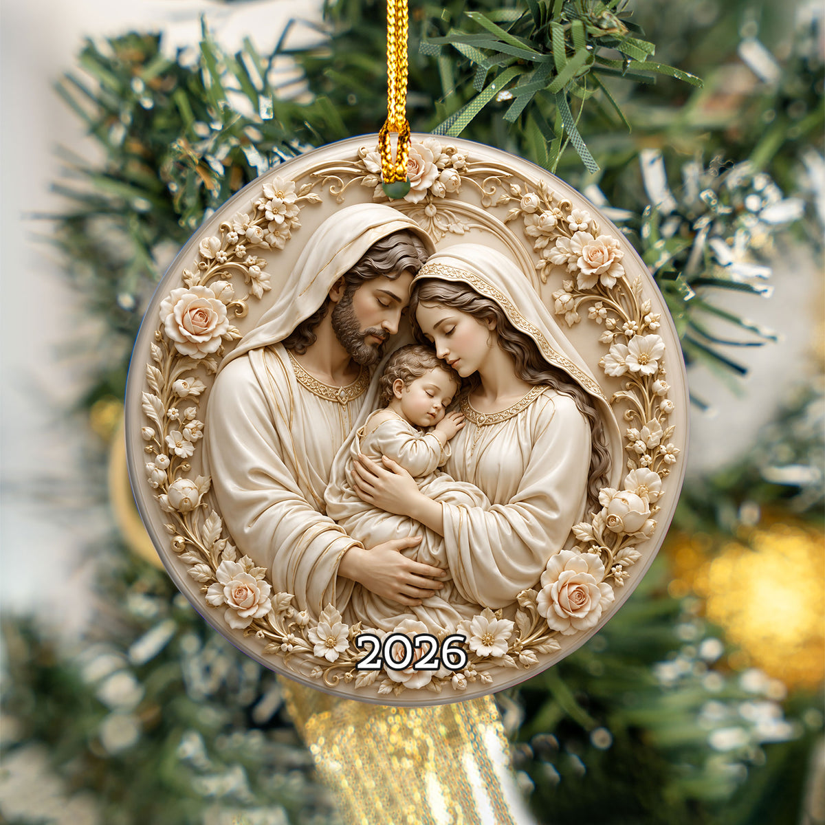 Religious Holiday Ornament 2026, Holy Family Baby Jesus Christmas Ornament, Nativity Tree Decoration