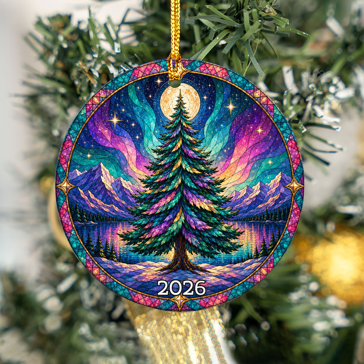 Winter Christmas Ornament 2026, Aurora Northern Lights Ornament, Christmas Tree Decoration