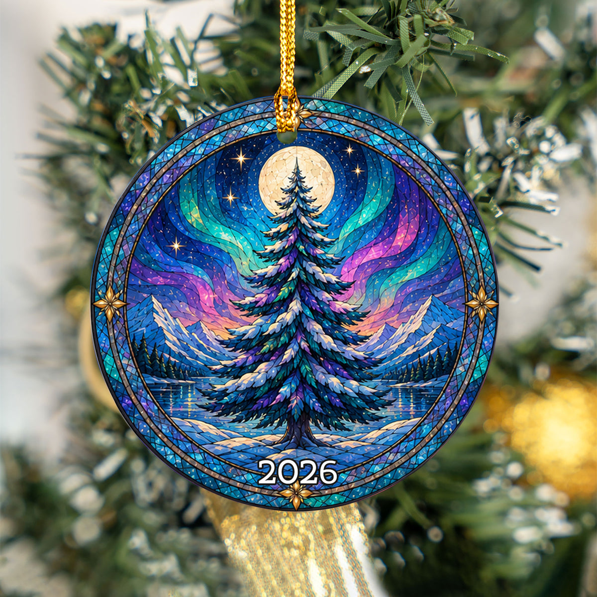 Christmas Tree Keepsake Ornament 2026, Northern Lights Holiday Ornament, Aurora Winter Decoration