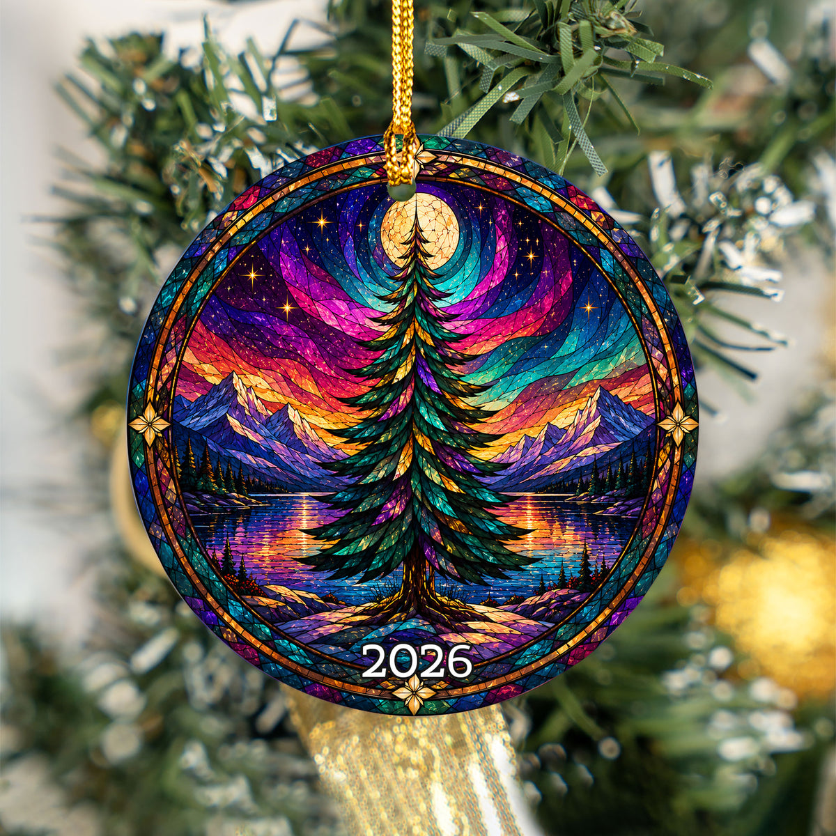 Northern Lights Holiday Ornament 2026, Christmas Tree Ornament, Aurora Landscape Decoration