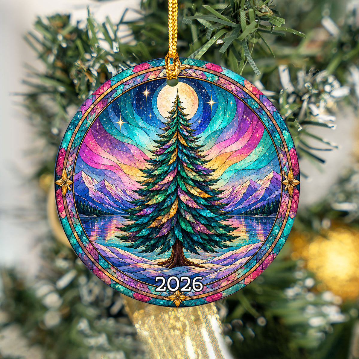 Aurora Winter Ornament 2026, Christmas Tree Decoration, Northern Lights Keepsake Ornament, Holiday Gift for Family