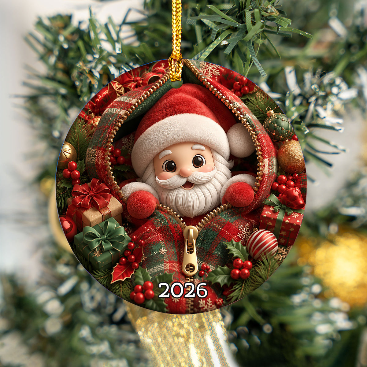 Santa Claus Holiday Ornament 2026, Christmas Tree Decor, Cute Santa Christmas Decoration, Xmas Keepsake