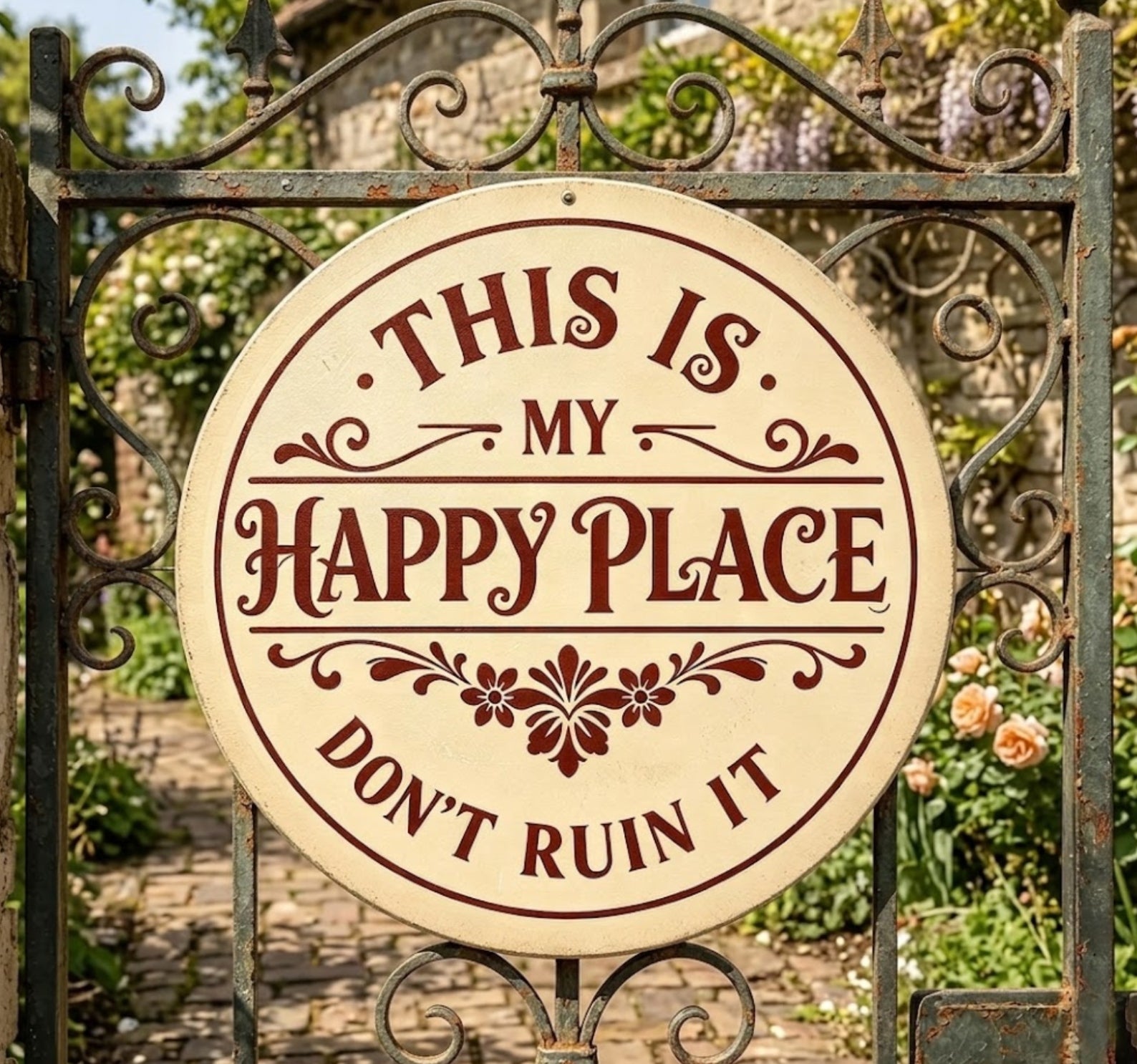 This Is My Happy Place Metal Sign, Patio Garden Sign, Gift For Garden Lover