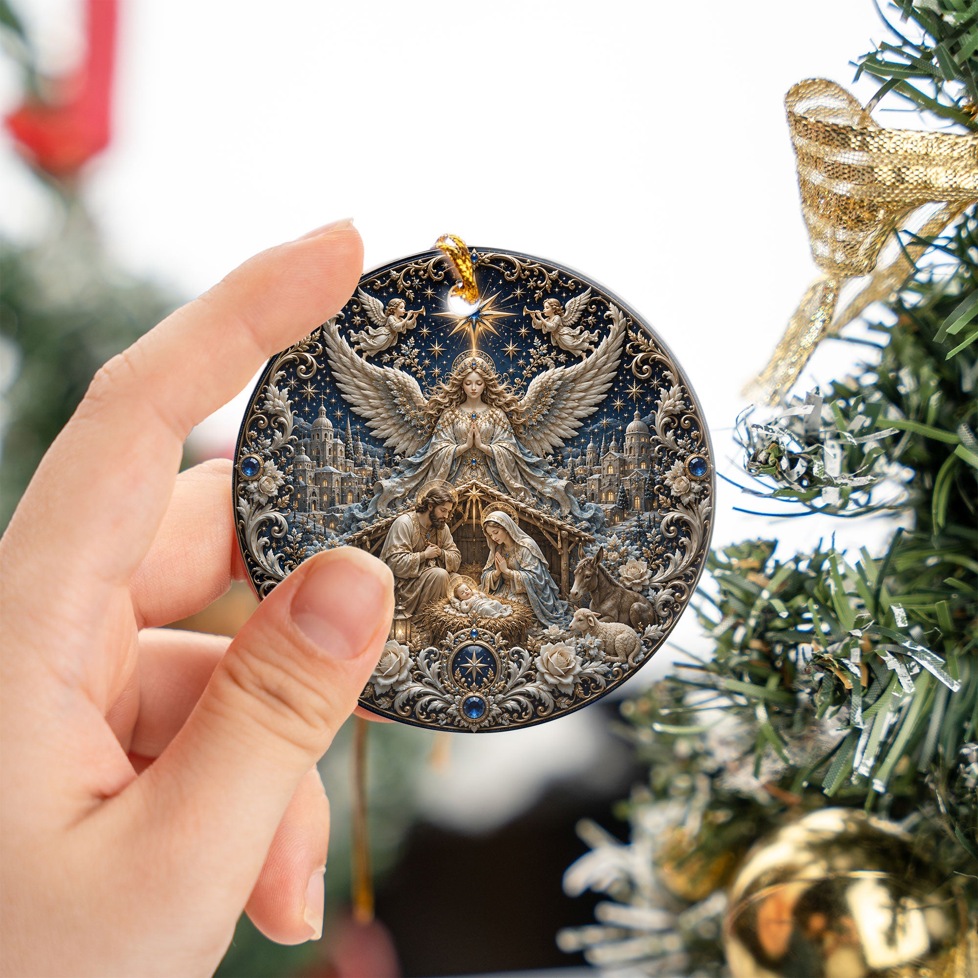 Nativity Scene Christmas Ornament 2026, Holy Family Ornament, Christian Christmas Decor, Religious Tree Ornament