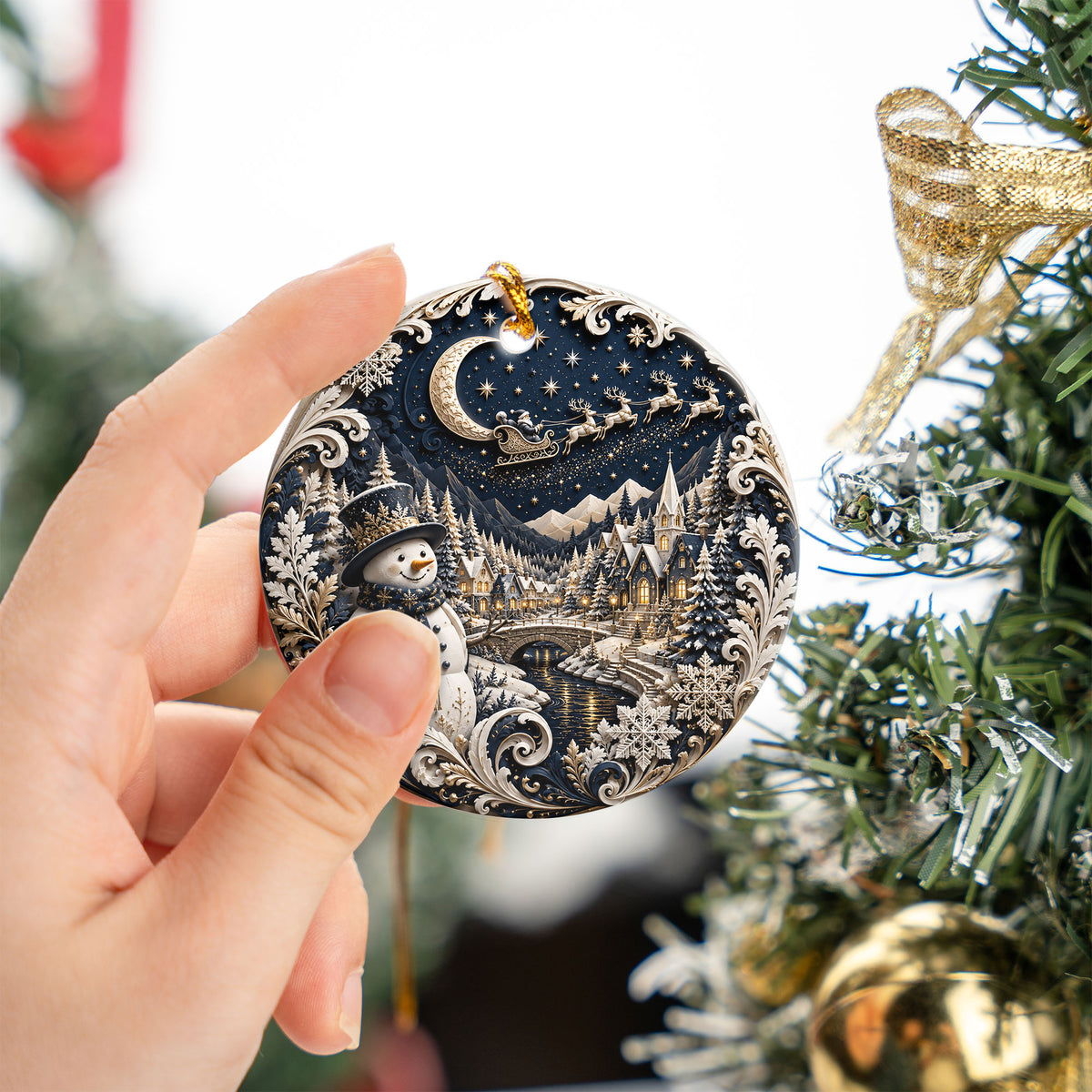 2026 Blue Christmas Ornament, Snowman Winter Ornament, Christmas Tree Decoration, Holiday Keepsake