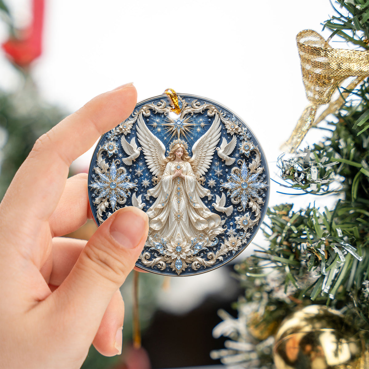 Guardian Angel Christmas Ornament 2026, Religious Tree Ornament, Ceramic Christmas Decoration, Holiday Keepsake