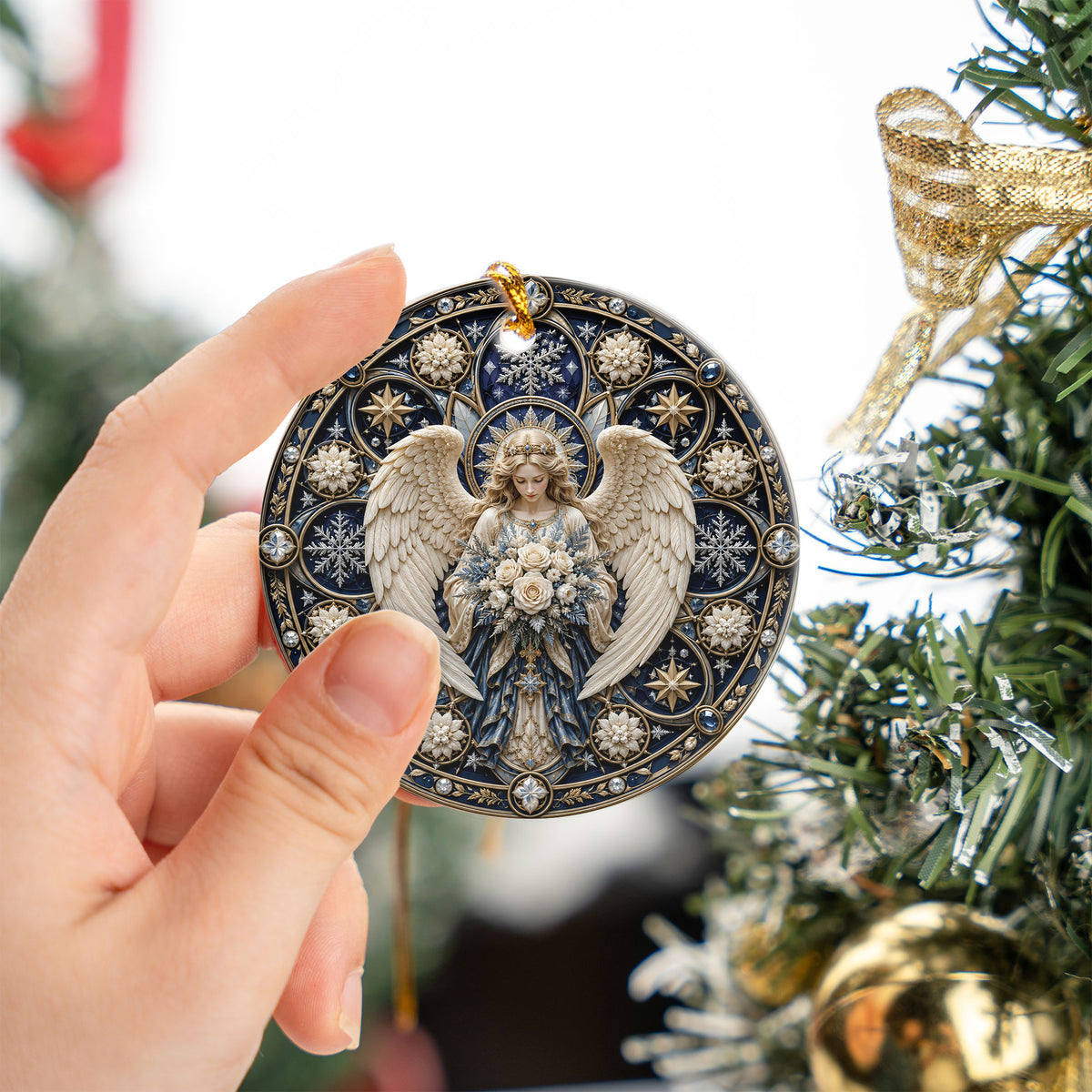 Religious Christmas Ornament, Angel Prayer Ornament, Christian Holiday Decor, 2026 Christmas Ornament