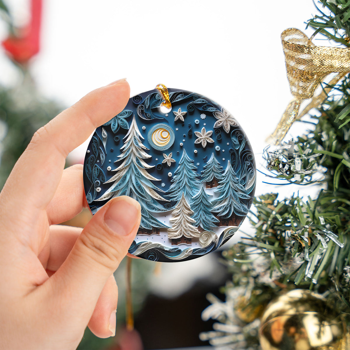 Luxury Christmas Tree Ornament 2026, Elegant Ceramic Christmas Ornament, Holiday Tree Decoration, Keepsake Christmas Gift