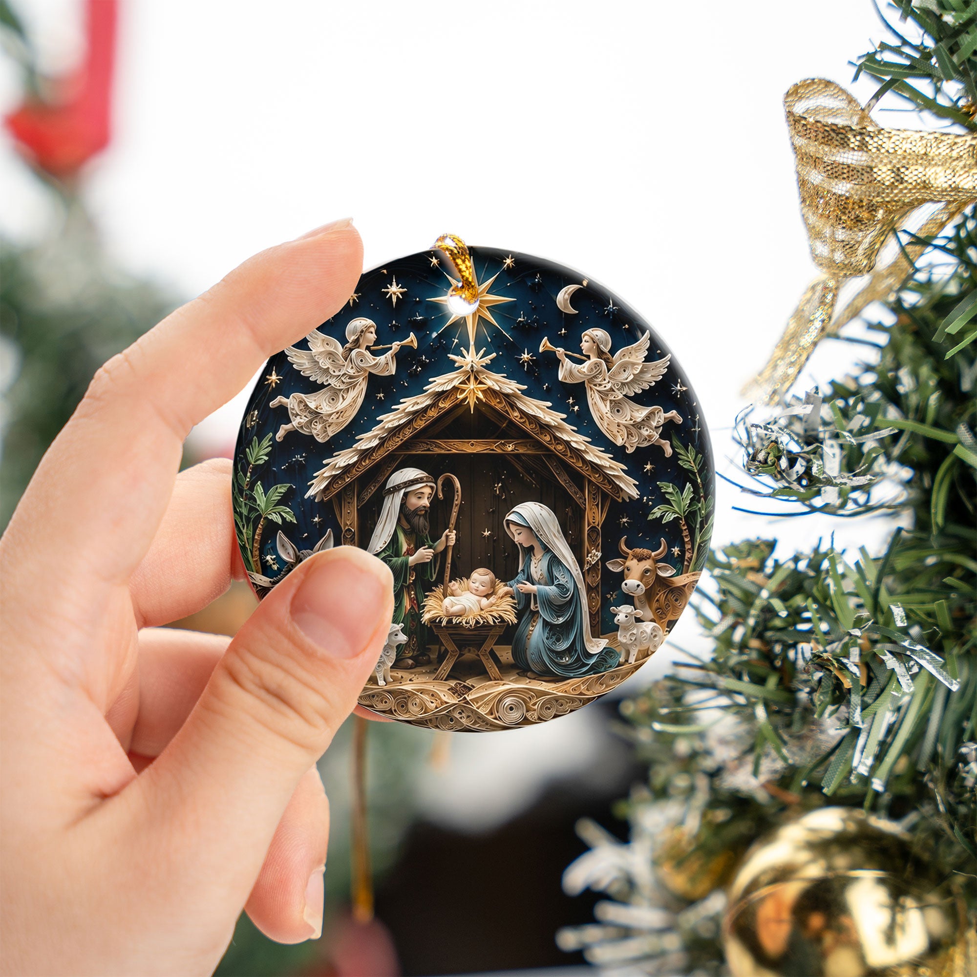 Holy Family Christmas Ornament 2026, Nativity Ornament, Christian Tree Decor, Religious Christmas Gift, Jesus Birth Keepsake Ornament