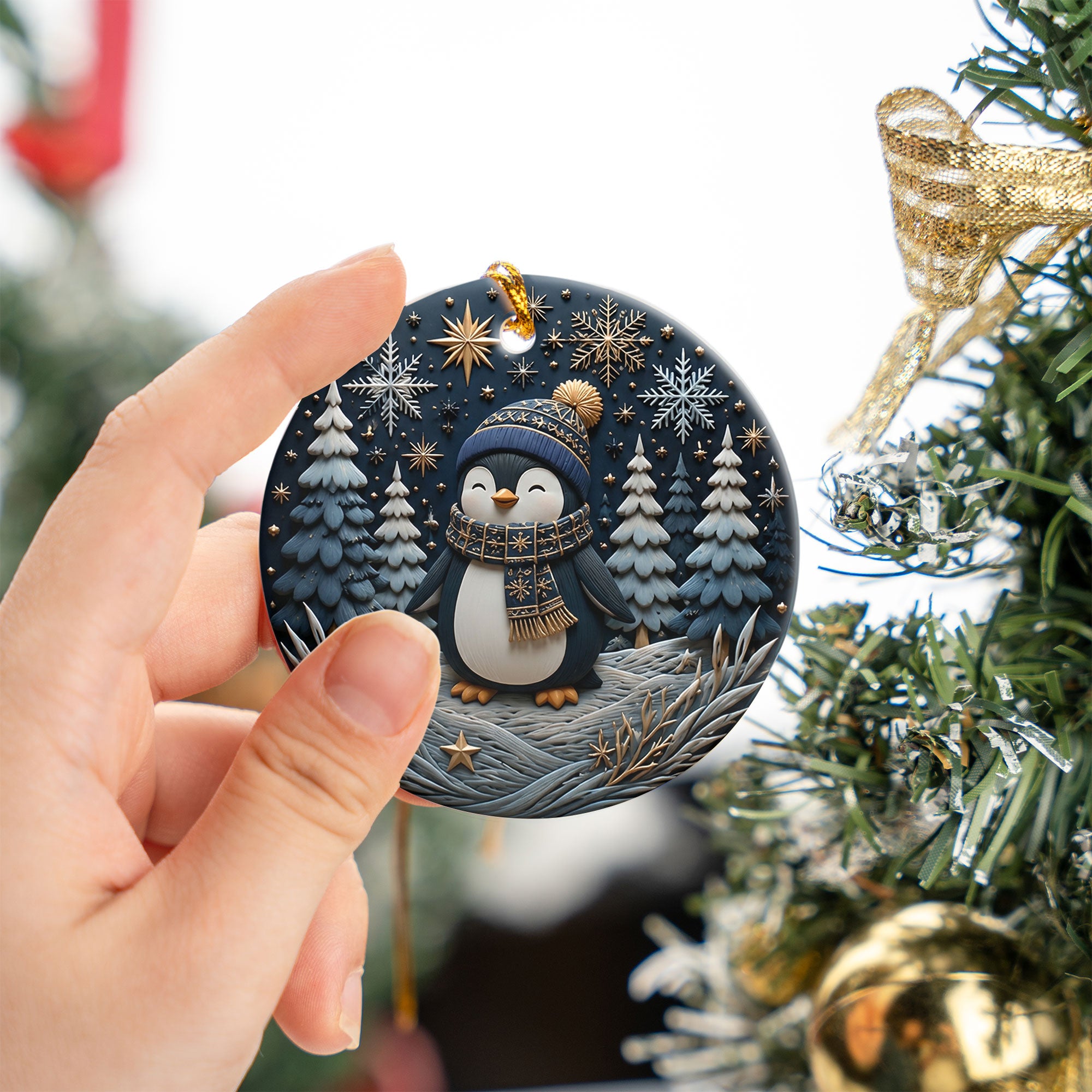 Cute Penguin Christmas Ornament 2026, Winter Penguin Holiday Tree Decoration, Cozy Snow Christmas Keepsake Gift