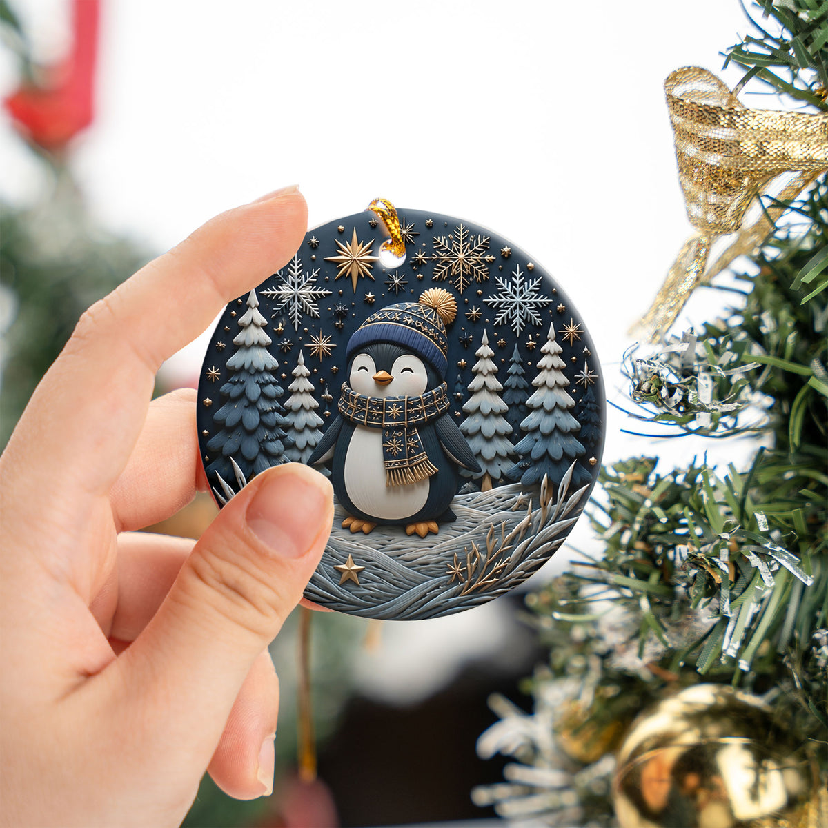 Cute Penguin Christmas Ornament 2026, Winter Penguin Holiday Tree Decoration, Cozy Snow Christmas Keepsake Gift