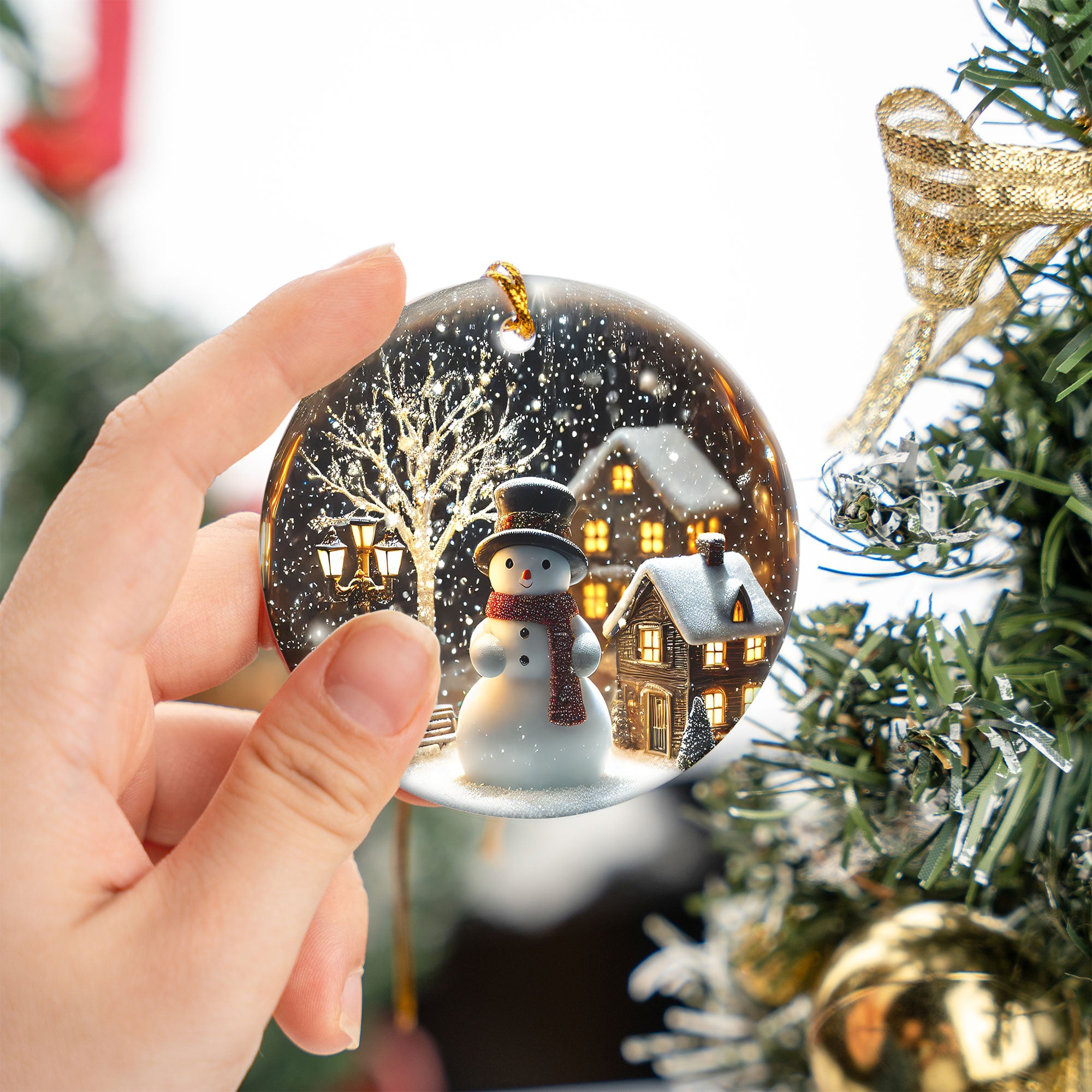 Snowman Keepsake Ornament 2026, Winter Christmas Ceramic Ornament, Holiday Tree Decoration, Festive Family Gift Idea