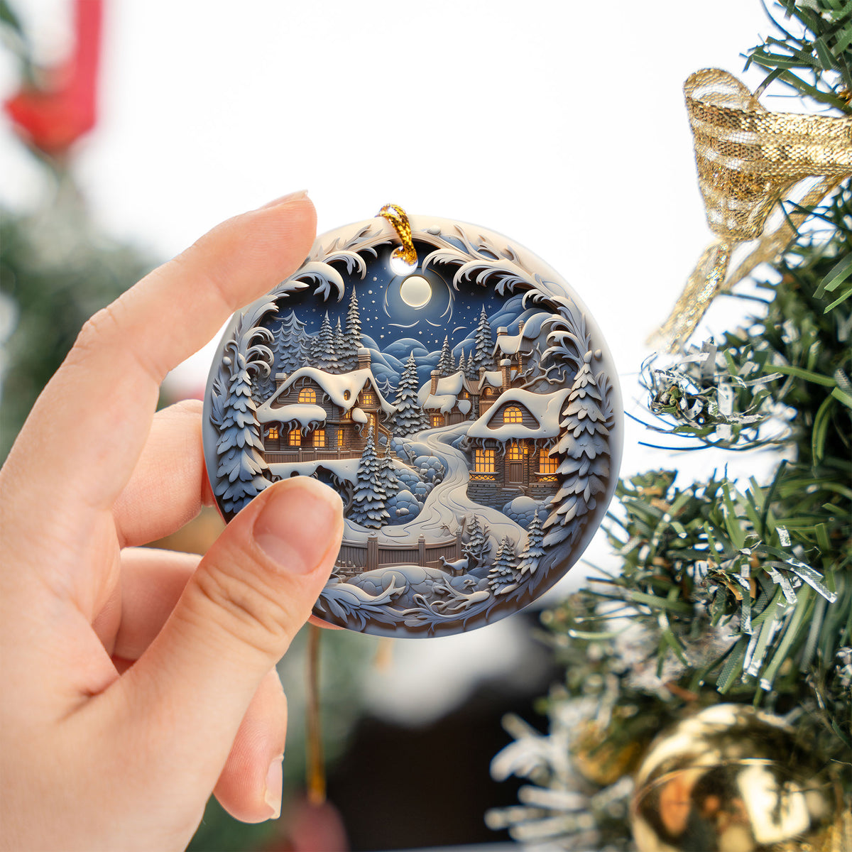 Snowy Mountain Village Ornament 2026, Christmas Ornament, Holiday Tree Decor, Xmas Keepsake, Christmas Gift for Family
