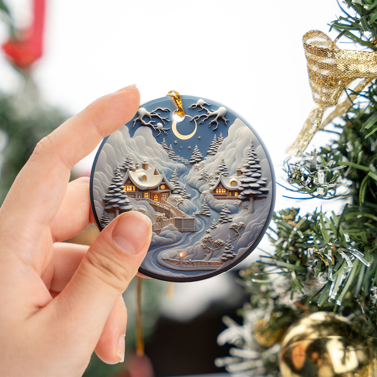 Peaceful Winter Landscape Ornament 2026, Christmas Tree Ornament, Holiday Decoration, Acrylic Keepsake, Xmas Gift, Christmas Decor