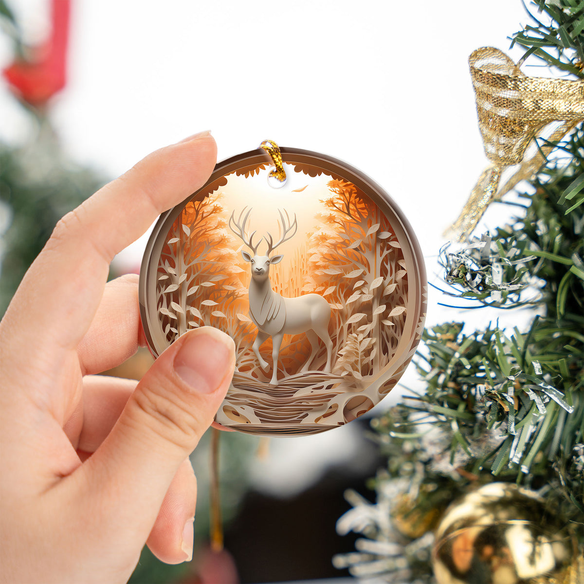 Majestic Forest Deer Ornament 2026, Christmas Tree Ornament, Holiday Keepsake Gift, Woodland Christmas Decor, Winter Gift Idea