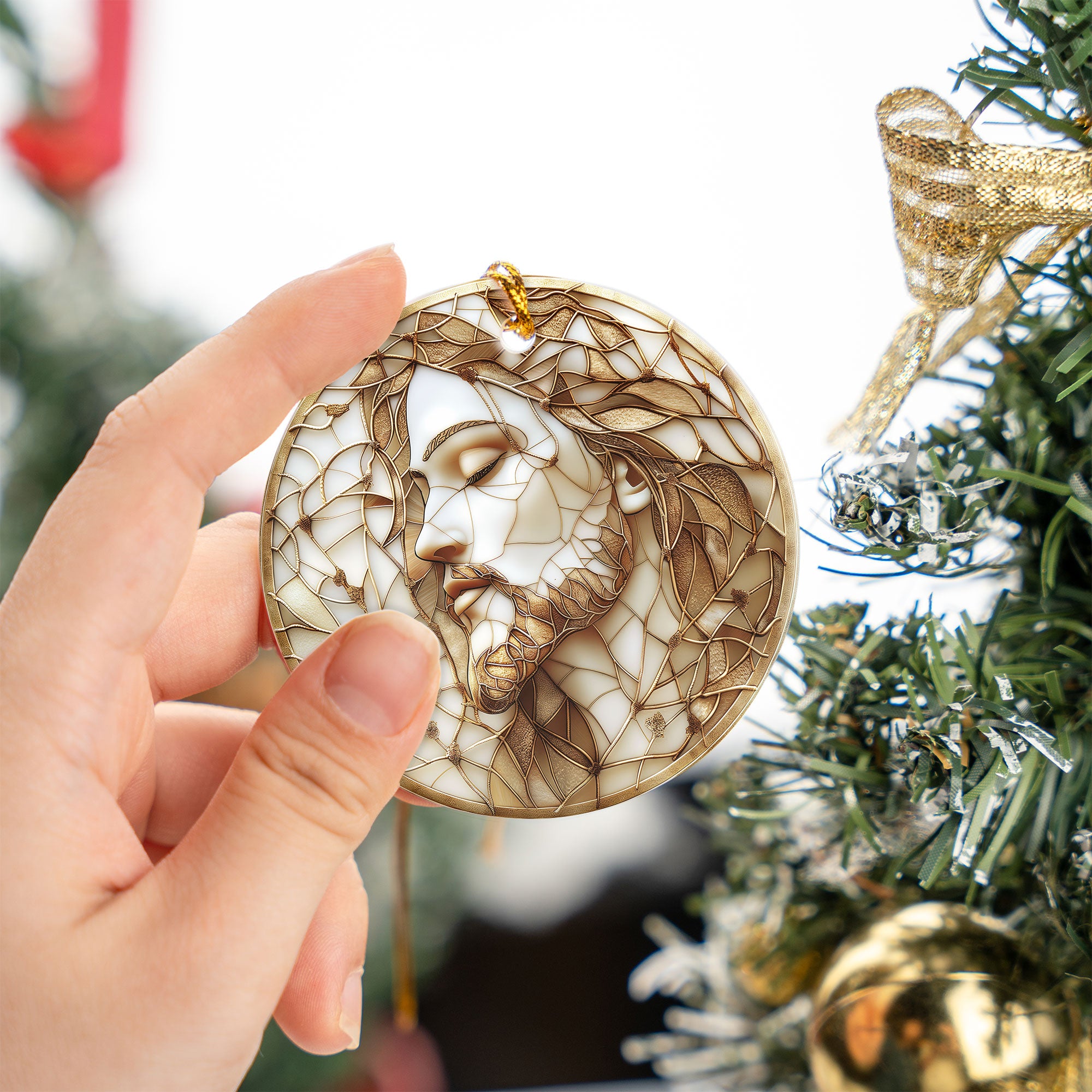 Jesus Christ Portrait Ornament 2026, Christian Christmas Ornament, Faith Keepsake Gift, Religious Tree Decor, Christmas Gift Idea, Faith Home Decor, Faith Home Decor