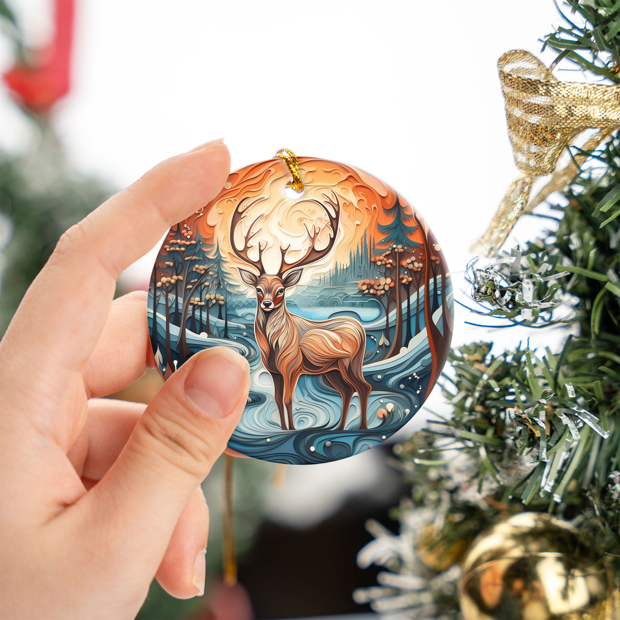 Paper Quilling Deer Ornament 2026, Christmas Ornament, Woodland Christmas Decor, Deer Christmas Gift, Holiday Keepsake, Nature Lover Gift