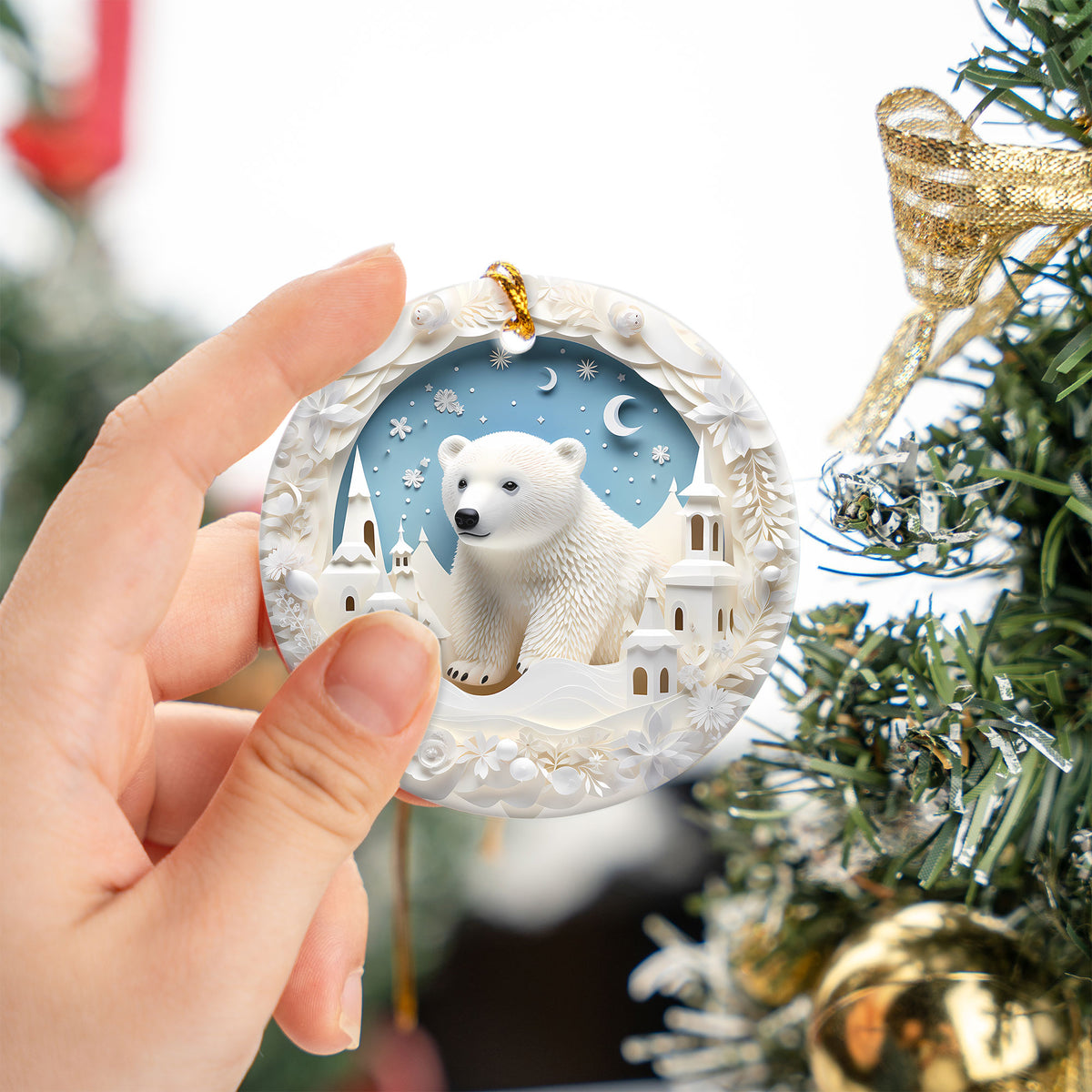 Cute Polar Bear Christmas Ornament, Arctic Winter Animal Decor, Christmas Tree Keepsake, Holiday Gift 2026, Seasonal Keepsake, Christmas Gift Idea