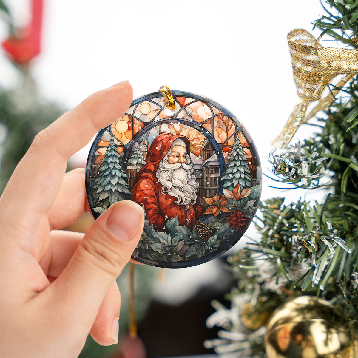 Vintage Santa Christmas Ornament, Santa Claus Holiday Decoration, Tree Hanging Ornament, Christmas Gift, 2026 Keepsake