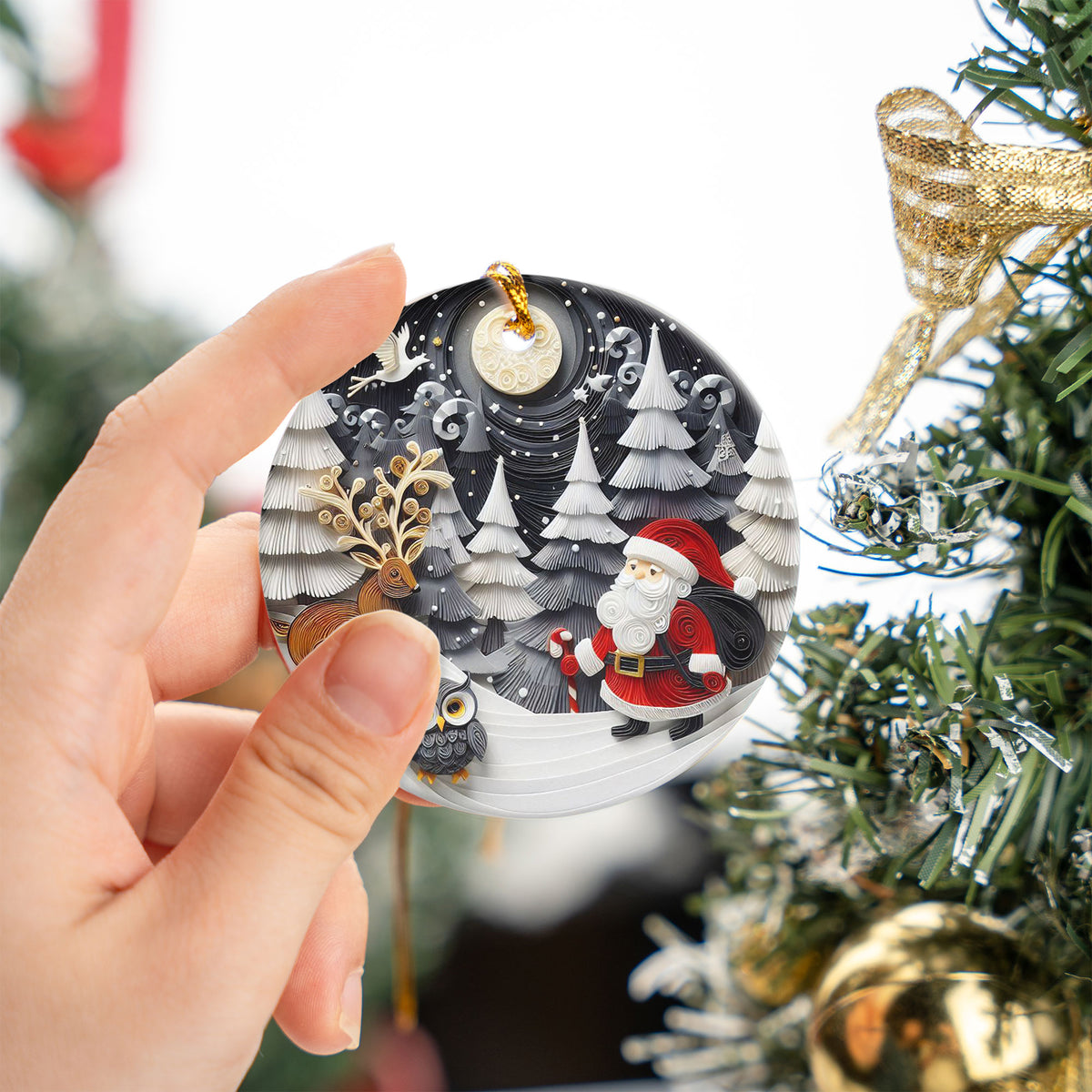 Jolly Santa Ornament 2026, Christmas Tree Decoration, Vintage Holiday Keepsake, Santa Claus Christmas Gift, Holiday Keepsake, Christmas Gift
