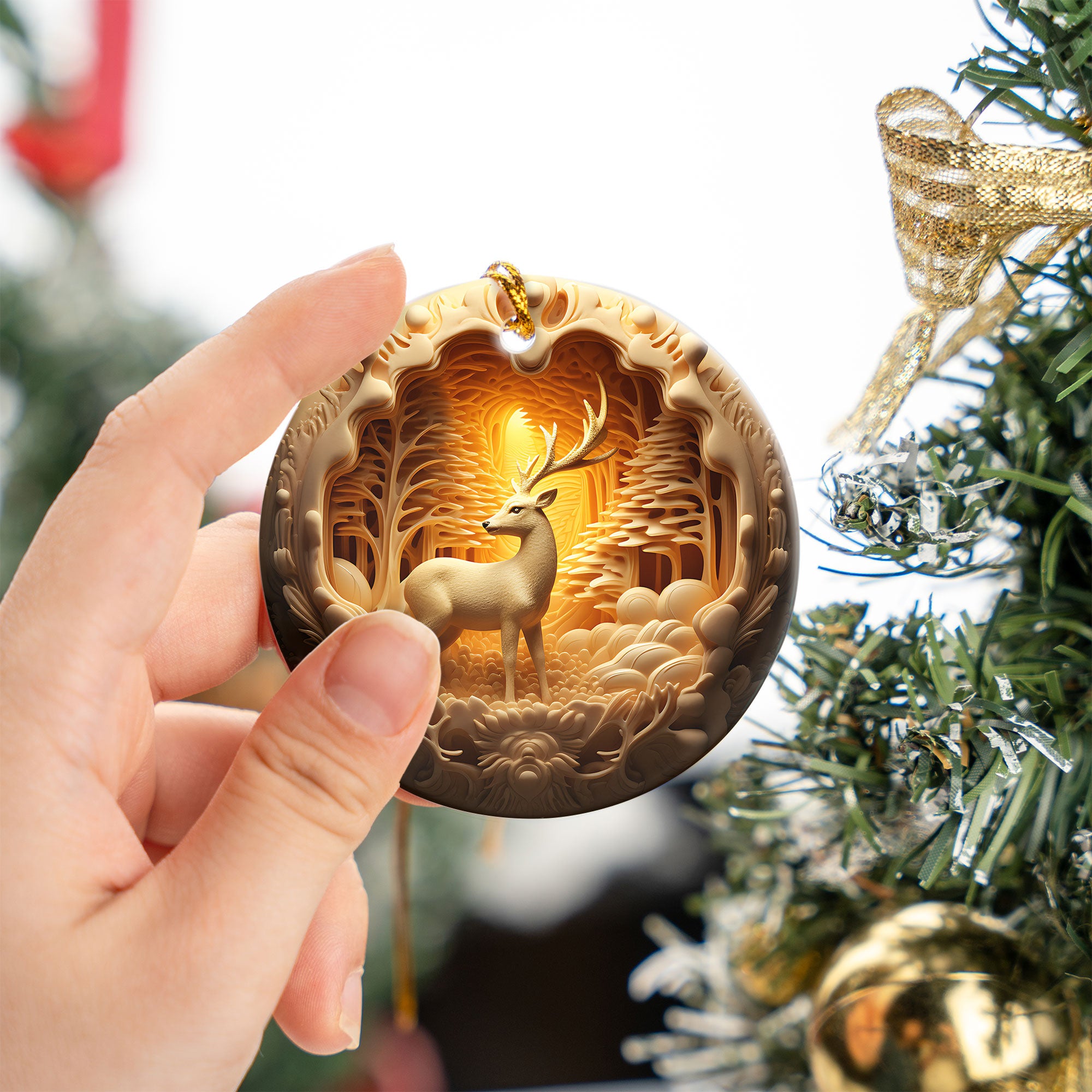 Woodland Deer Keepsake 2026, Christmas Tree Decoration, Holiday Ornament, Winter Christmas Gift, Seasonal Home Decor, Holiday Keepsake Gift