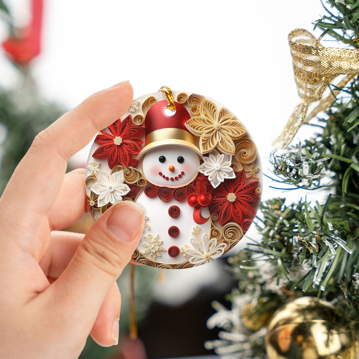 Christmas Ornament 2026, Festive Snowman Ornament, Christmas Decor, Holiday Keepsake, Xmas Gift, Tree Decoration