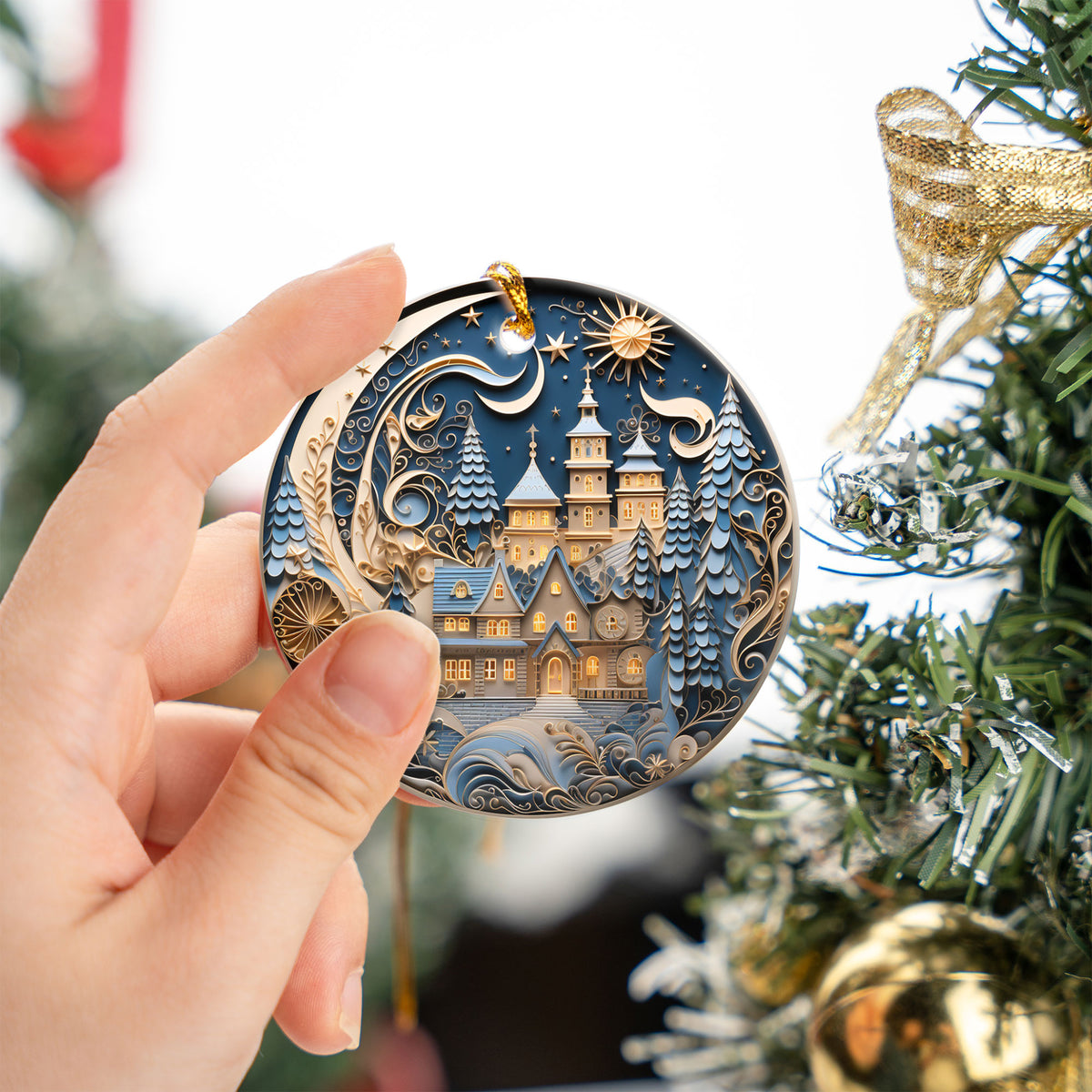 Christmas Ornament, Charming Christmas Village Ornament, Holiday Gift, Winter Keepsake, Xmas Tree Decoration