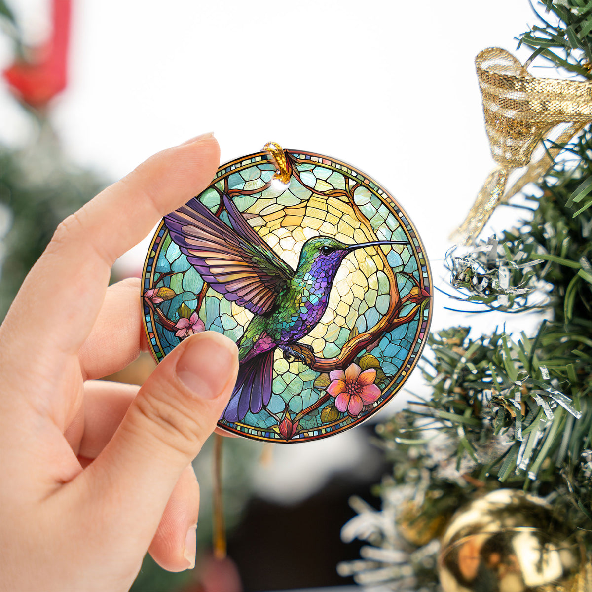 Christmas Ornament 2026, Hummingbird Ornament, Colorful Bird Keepsake Gift, Holiday Decor, Xmas Tree Decoration, Nature Lover Gift