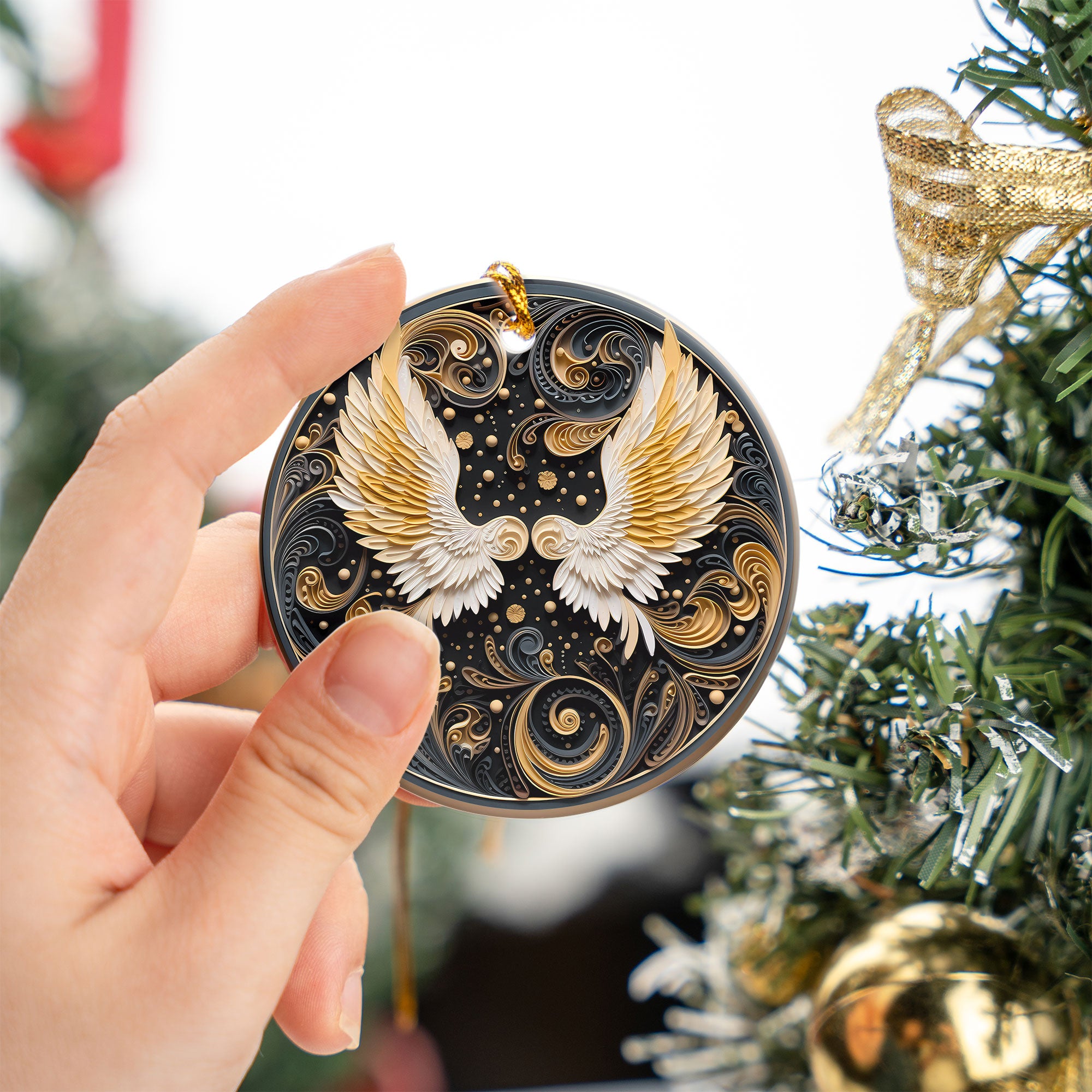Angel Wings Ornament, Christmas Tree Ornament 2026, Christmas Ornament, Holiday Decoration