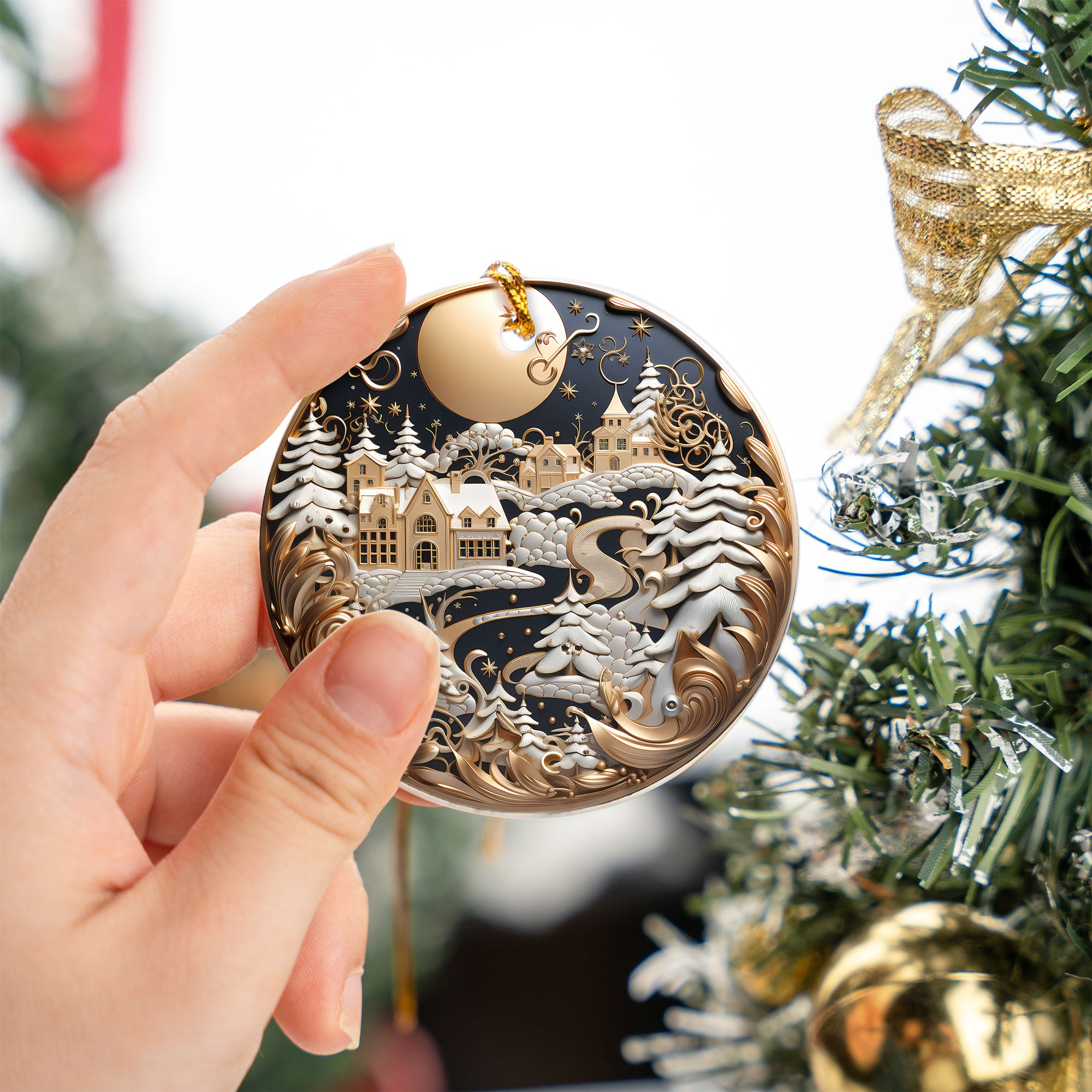 Peaceful Winter Landscape Ornament 2026, Christmas Tree Ornament, Holiday Decoration, Ceramic Keepsake